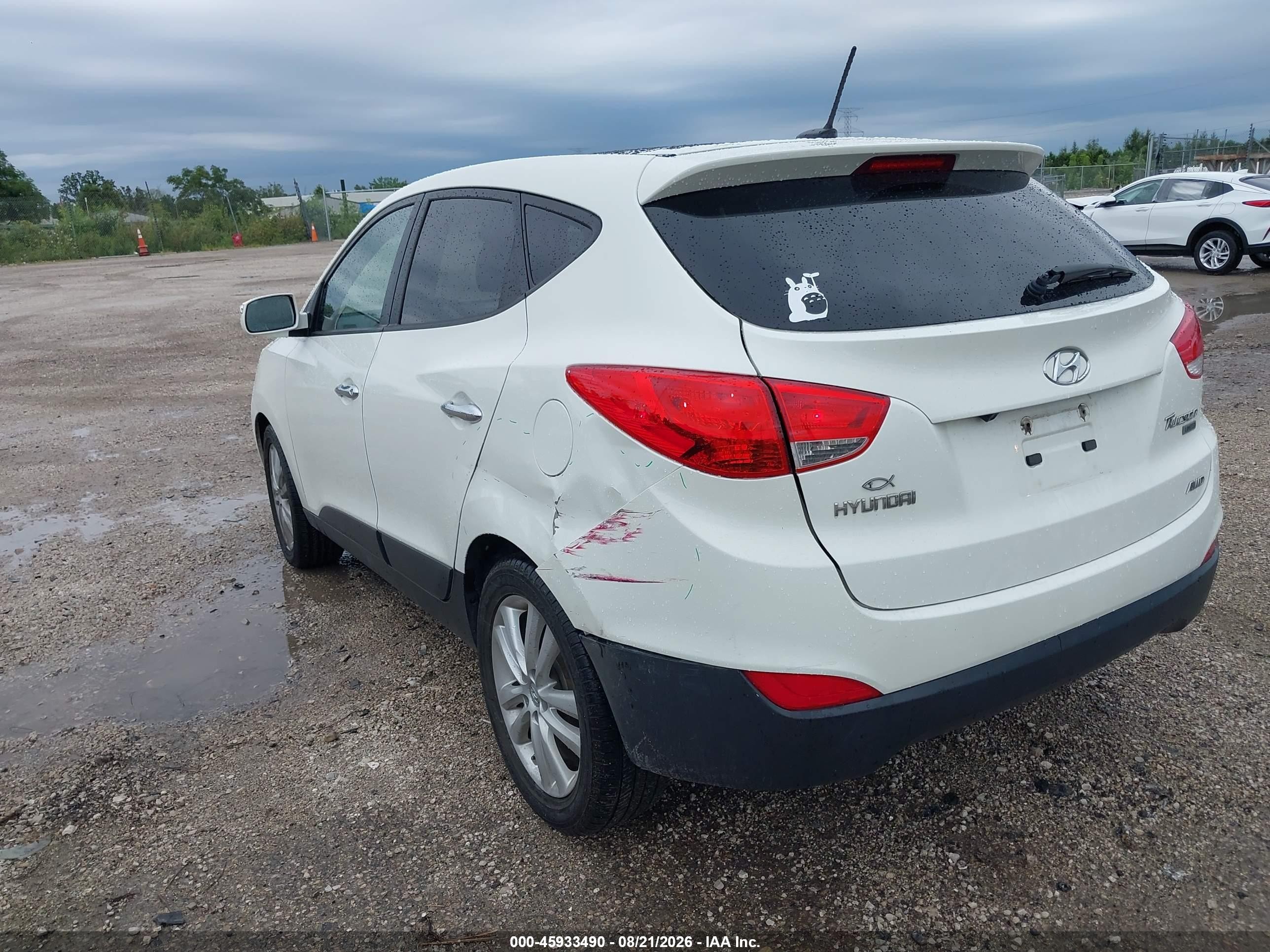 2011 Hyundai Tucson Limited White vin: KM8JUCAC4BU170923