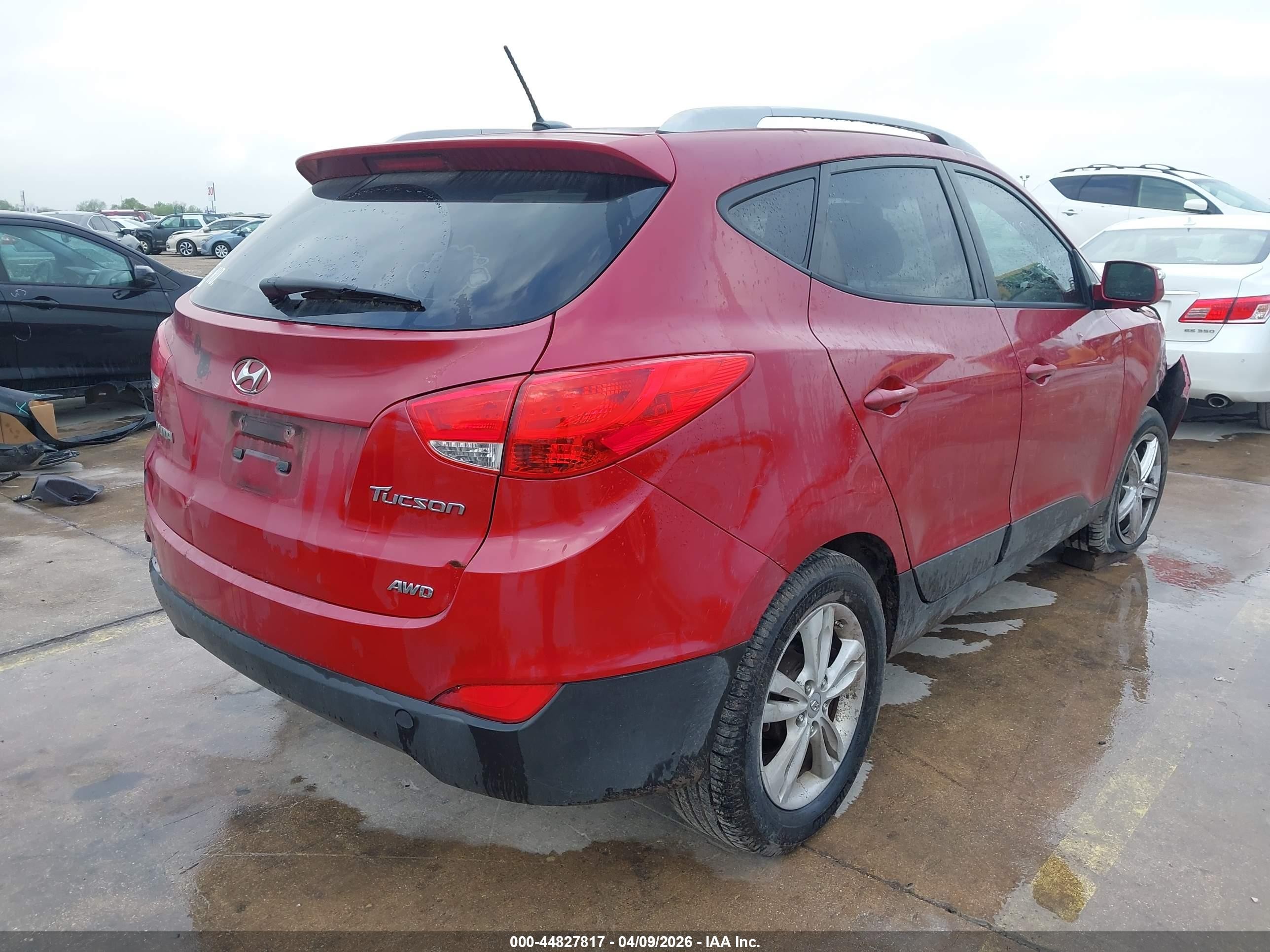 2012 Hyundai Tucson Gls Red vin: KM8JUCAC4CU338562