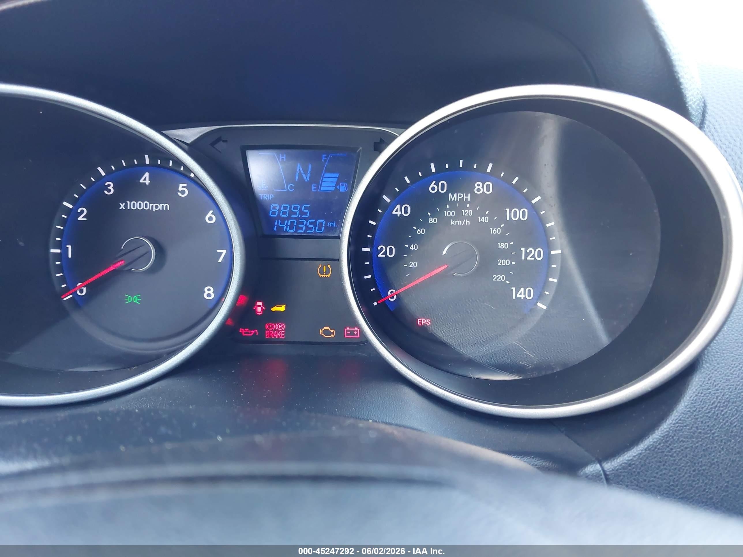 2012 Hyundai Tucson Gls Blue vin: KM8JUCAC4CU418122