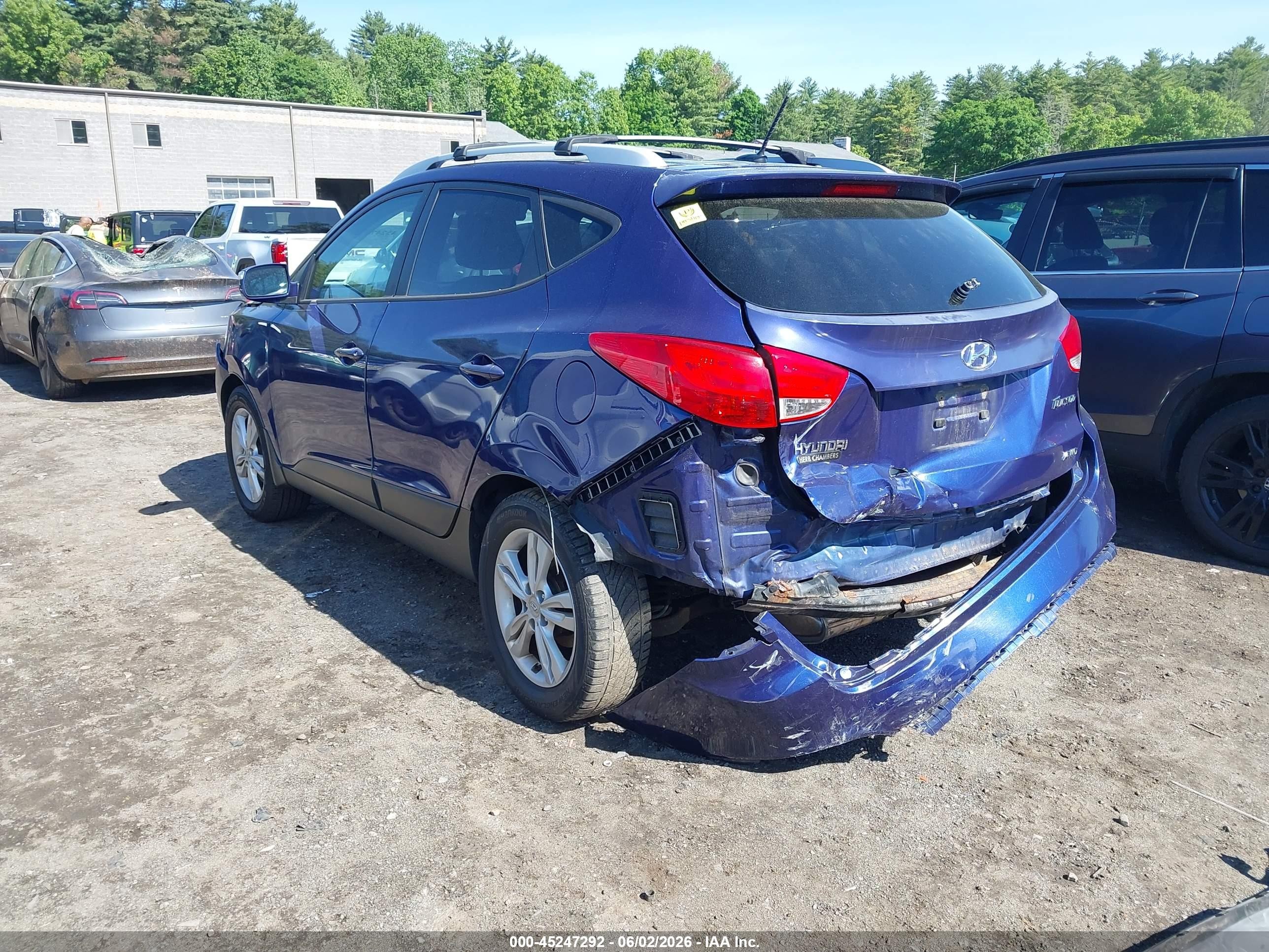 2012 Hyundai Tucson Gls Blue vin: KM8JUCAC4CU418122