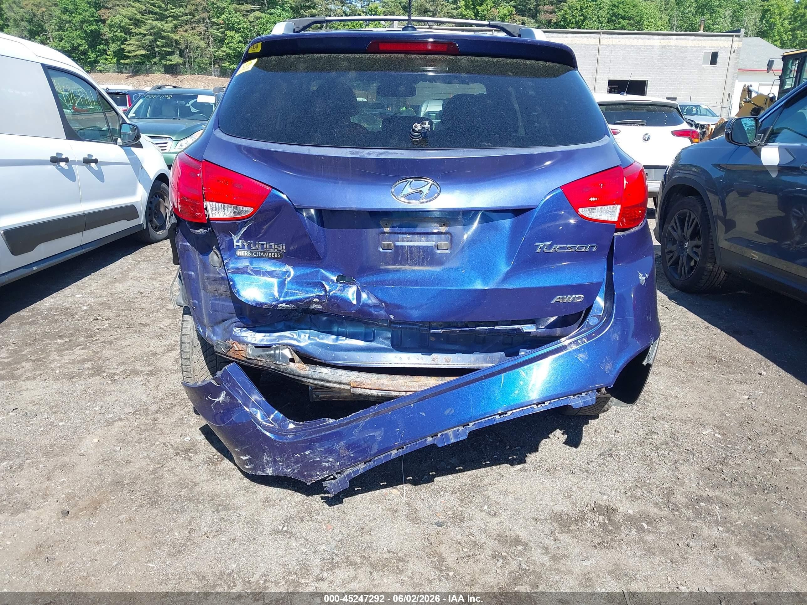 2012 Hyundai Tucson Gls Blue vin: KM8JUCAC4CU418122