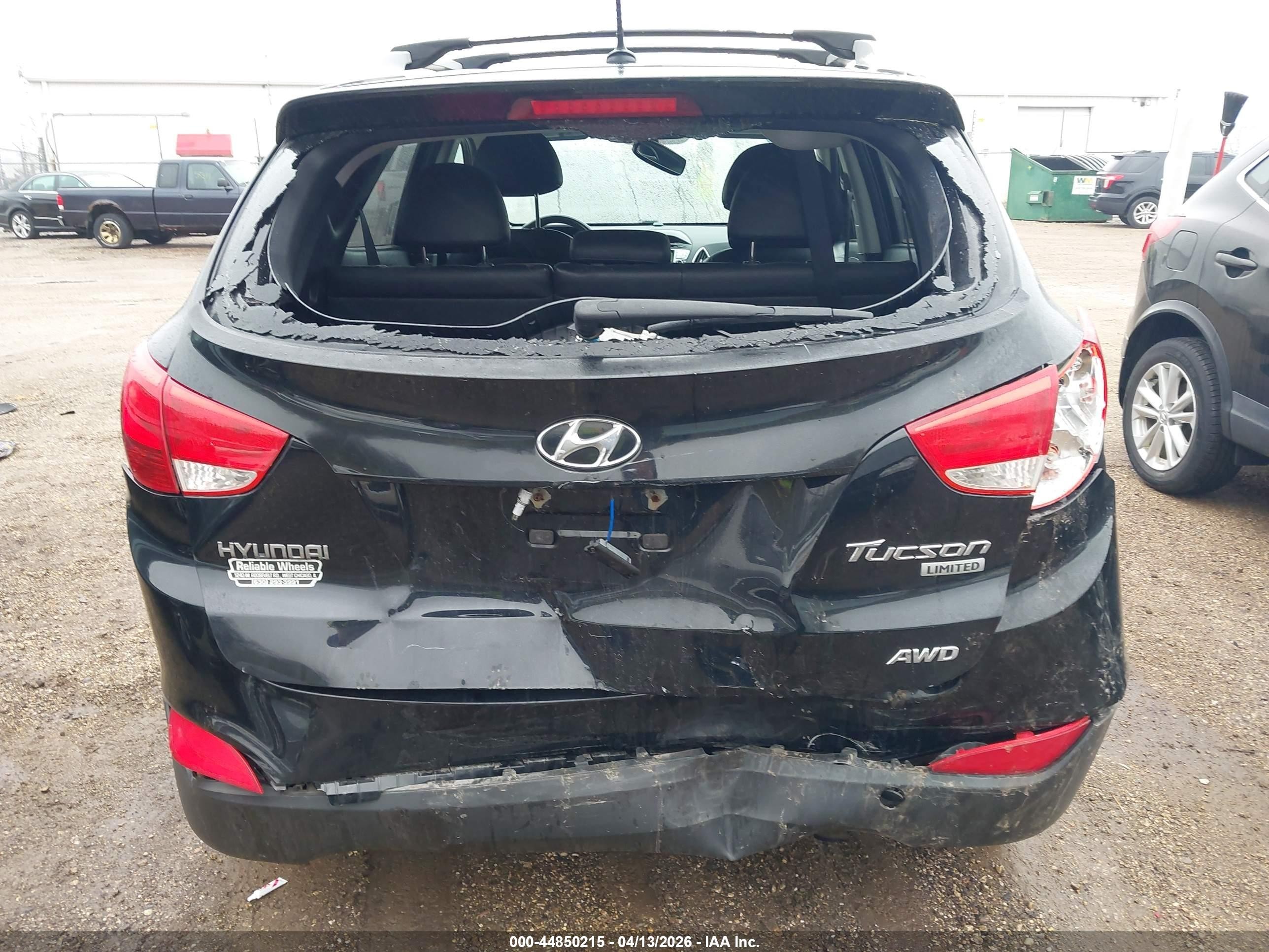 2012 Hyundai Tucson Limited Black vin: KM8JUCAC4CU475873
