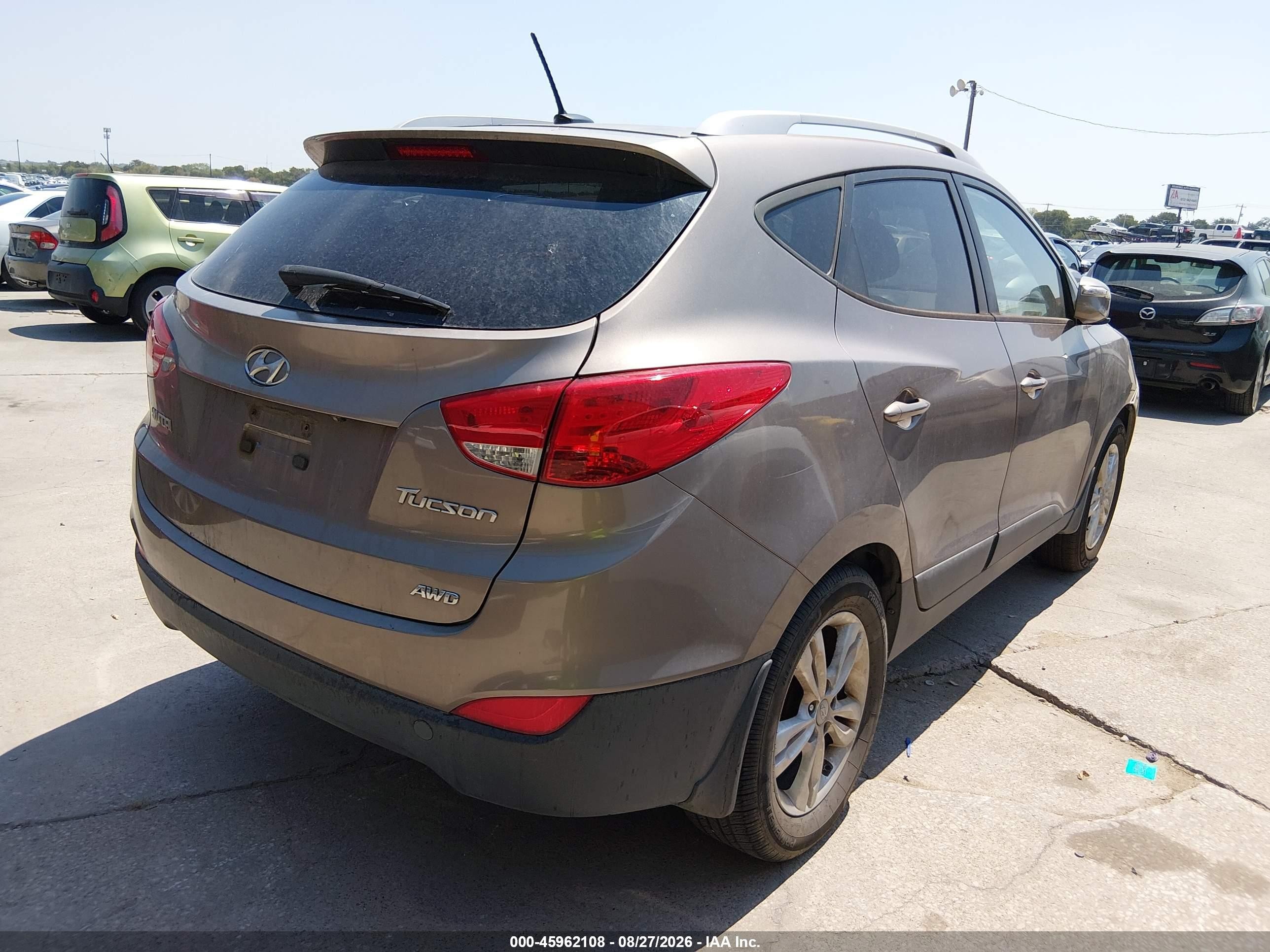 2013 Hyundai Tucson Gls Brown vin: KM8JUCAC4DU638152