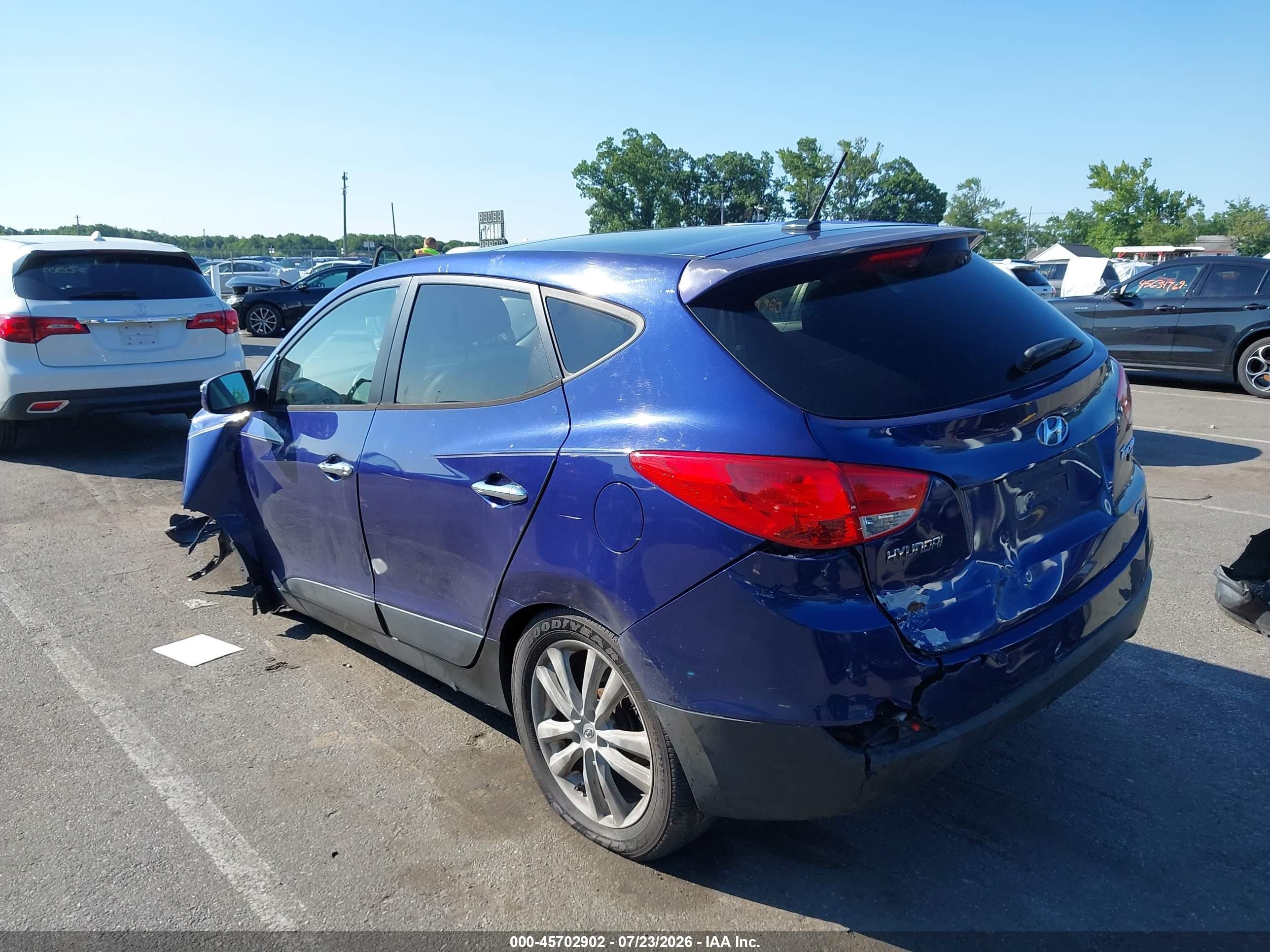 2013 Hyundai Tucson Limited Синий vin: KM8JUCAC4DU690476