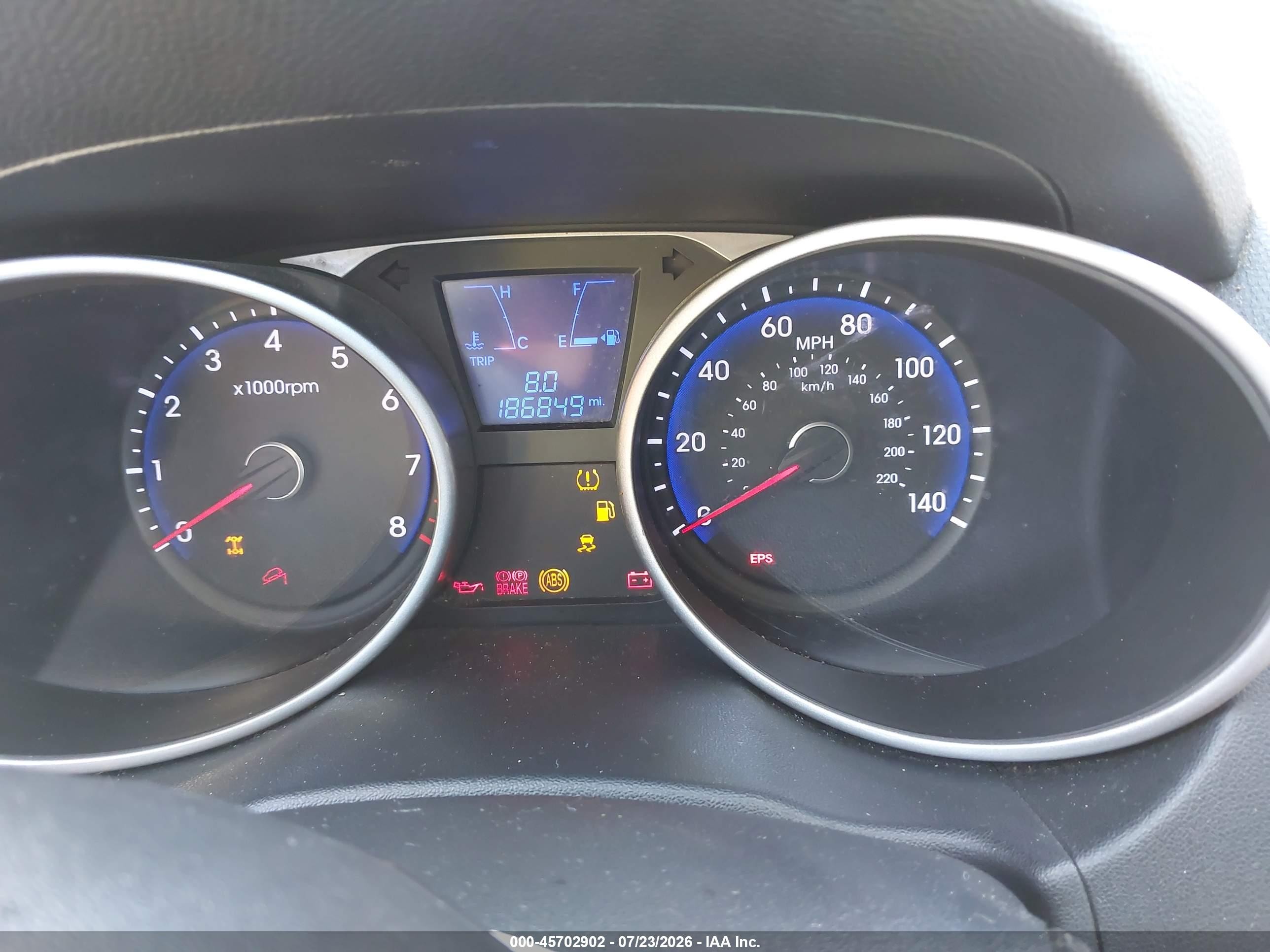 2013 Hyundai Tucson Limited Синий vin: KM8JUCAC4DU690476