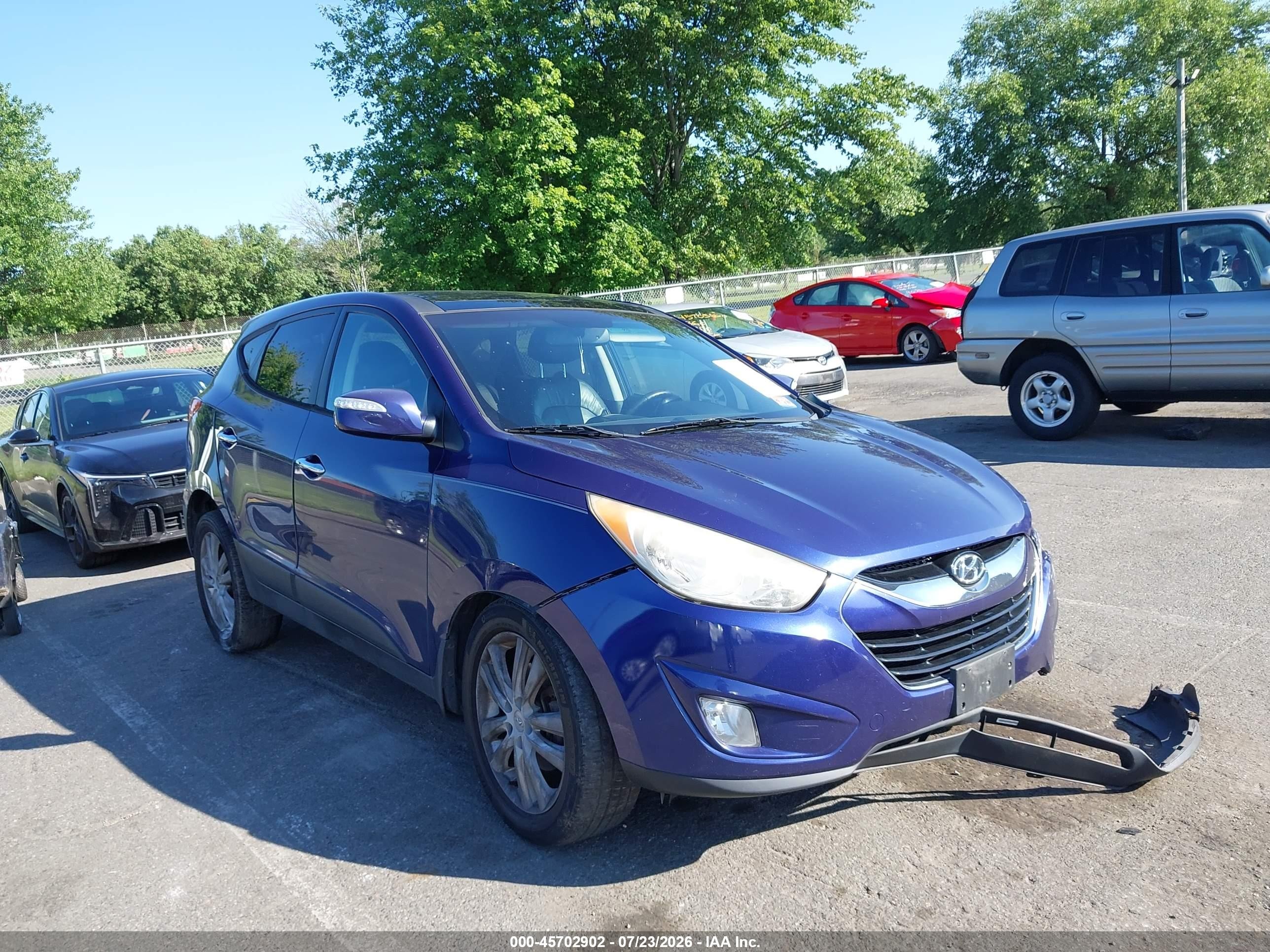 2013 Hyundai Tucson Limited Синий vin: KM8JUCAC4DU690476