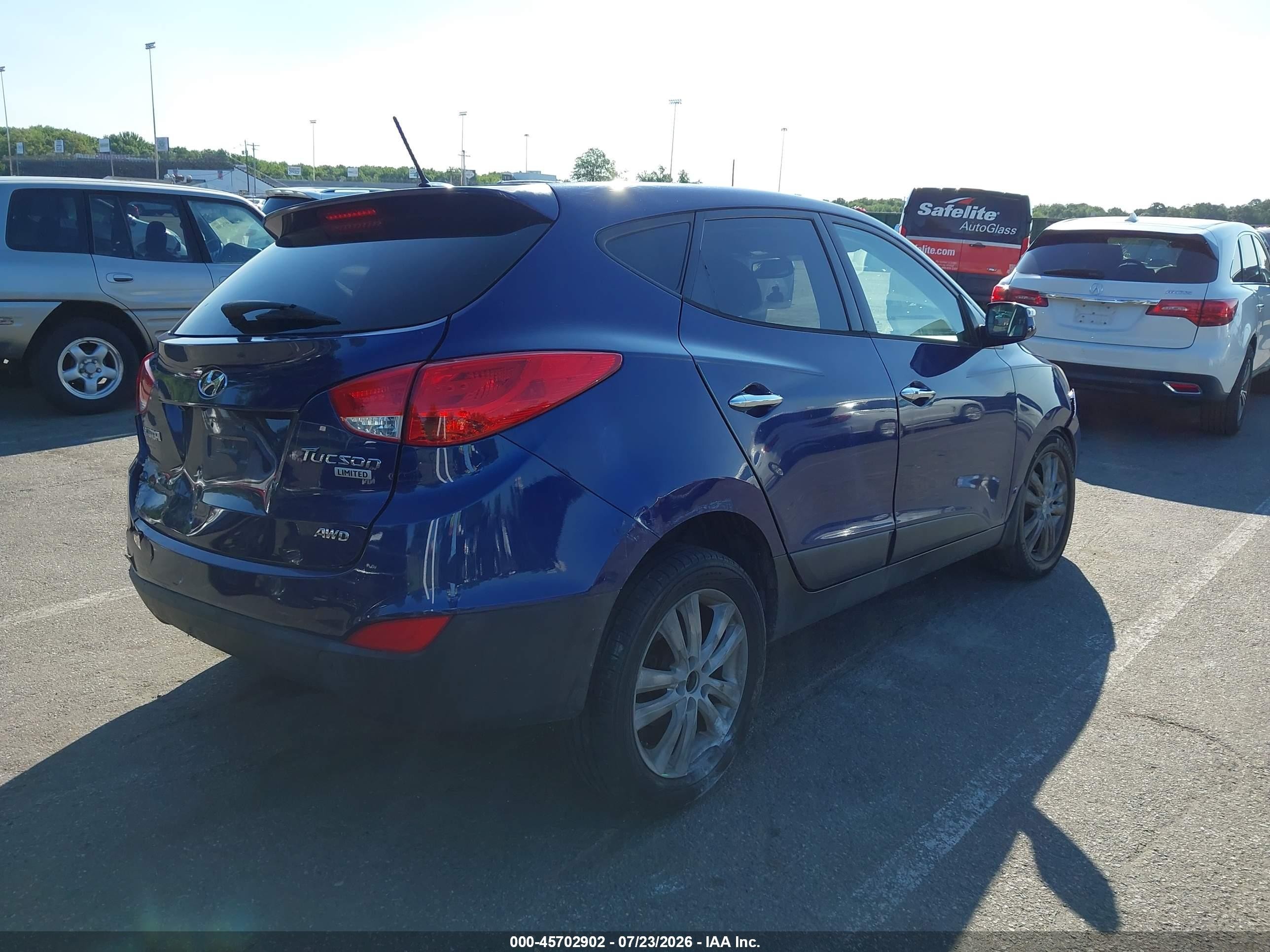 2013 Hyundai Tucson Limited Синий vin: KM8JUCAC4DU690476