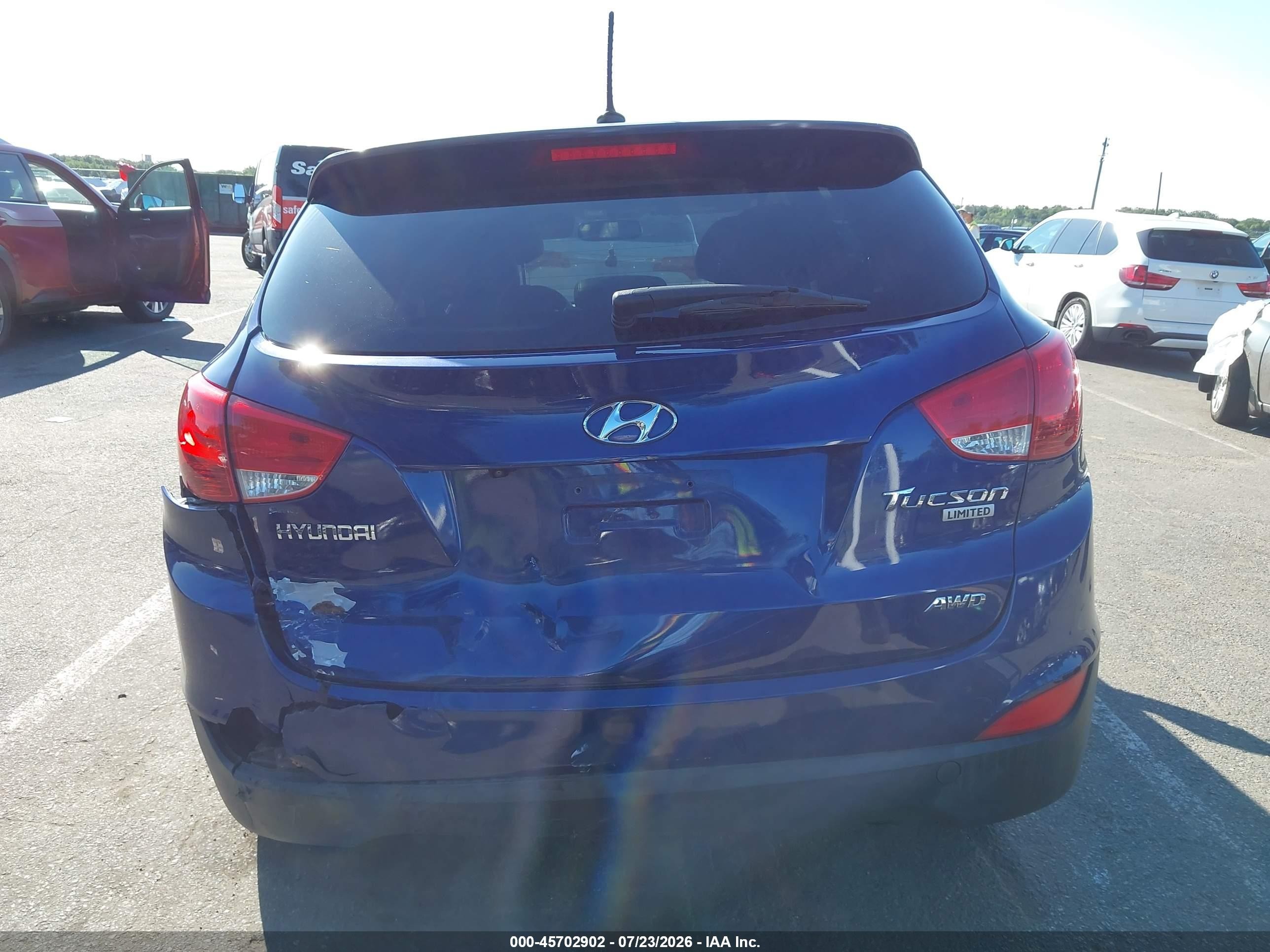 2013 Hyundai Tucson Limited Синий vin: KM8JUCAC4DU690476