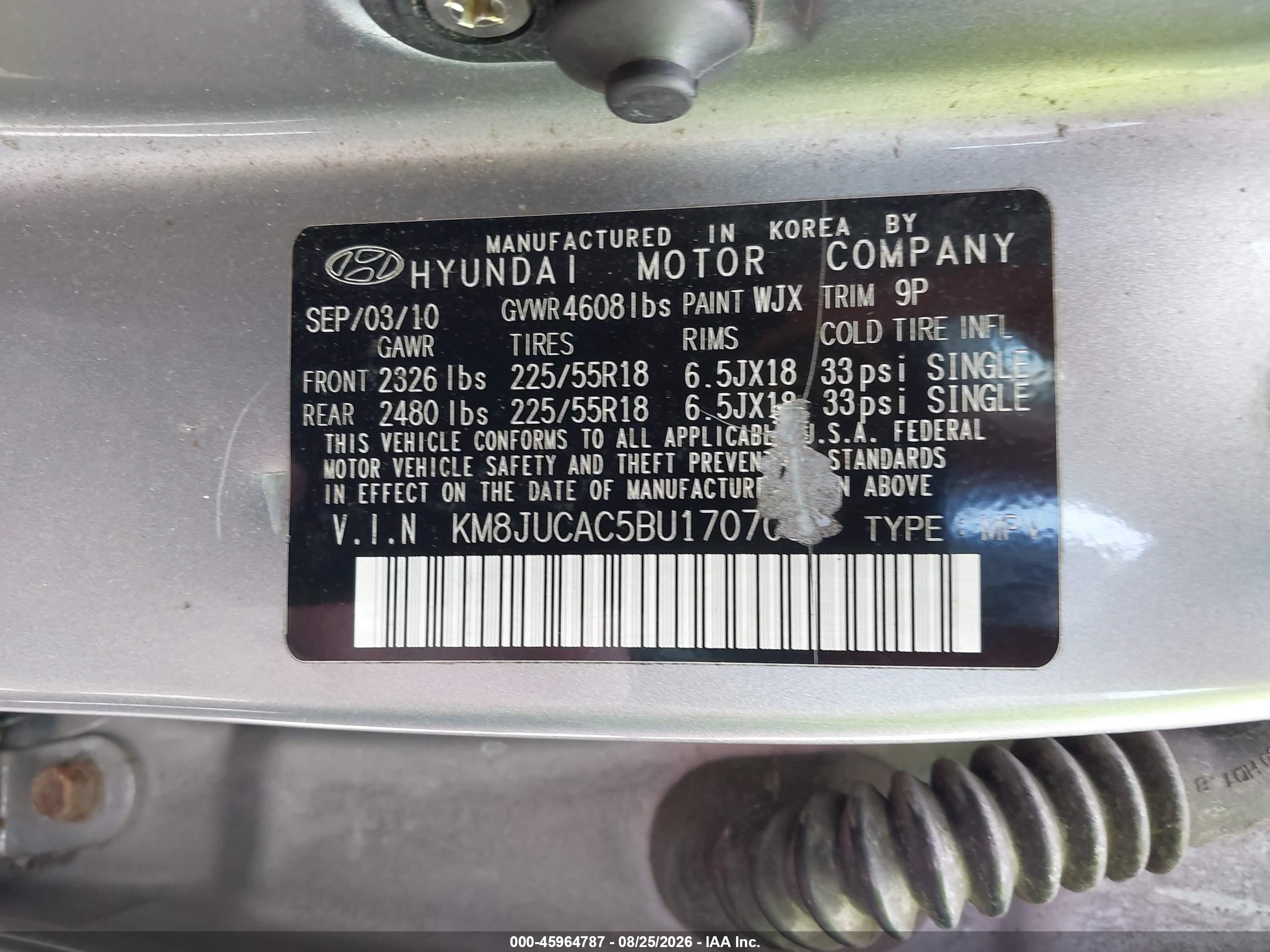 2011 Hyundai Tucson Limited Silver vin: KM8JUCAC5BU170705