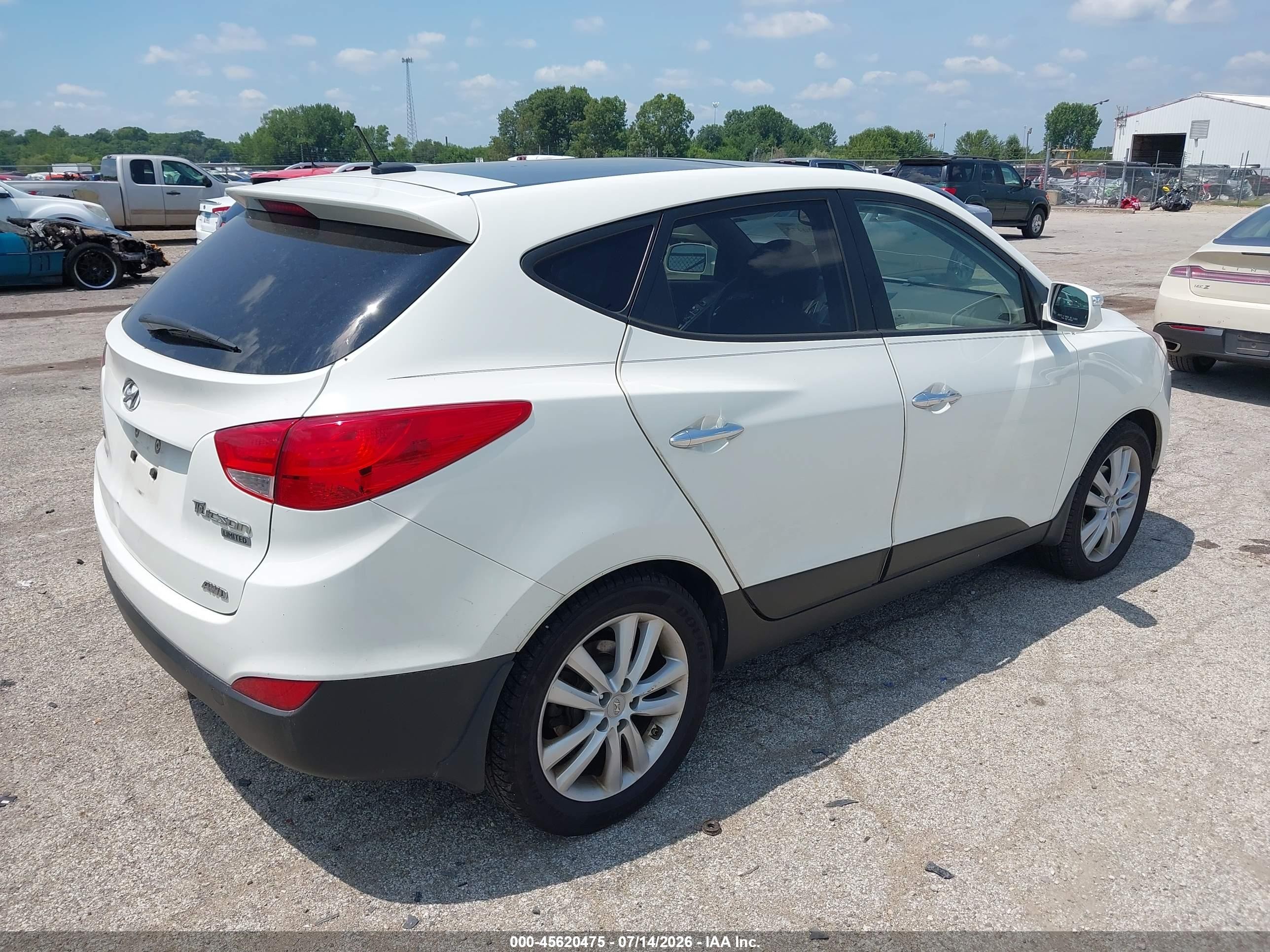 2011 Hyundai Tucson Limited Белый vin: KM8JUCAC5BU176231