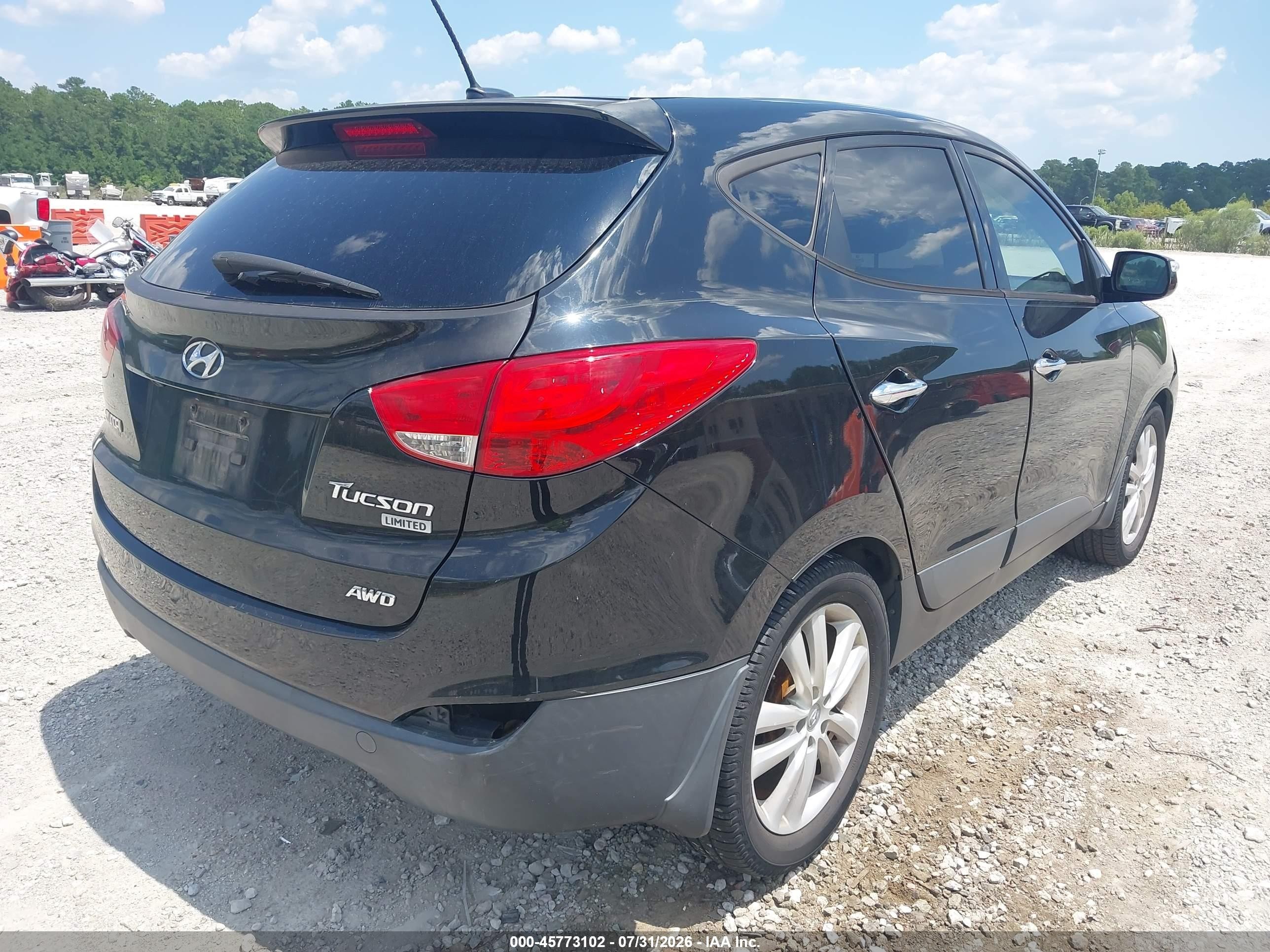 2012 Hyundai Tucson Limited Черный vin: KM8JUCAC5CU378438