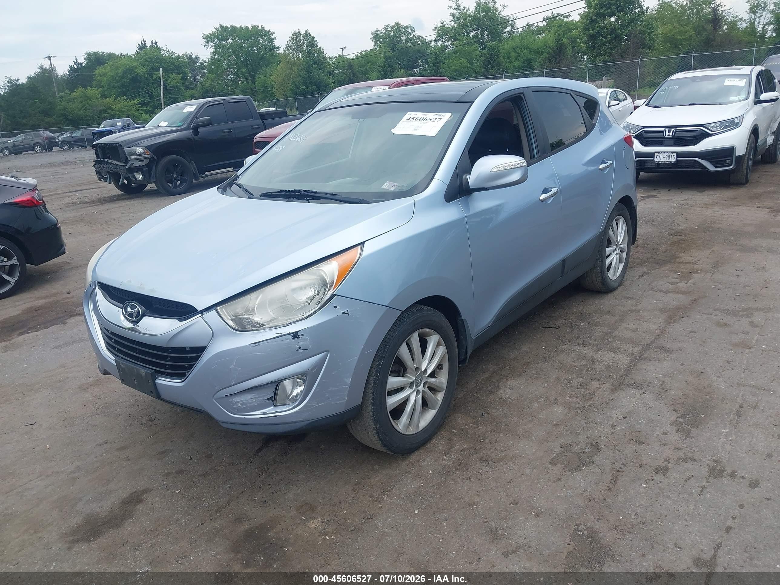 2012 Hyundai Tucson Limited Light Blue vin: KM8JUCAC5CU383414