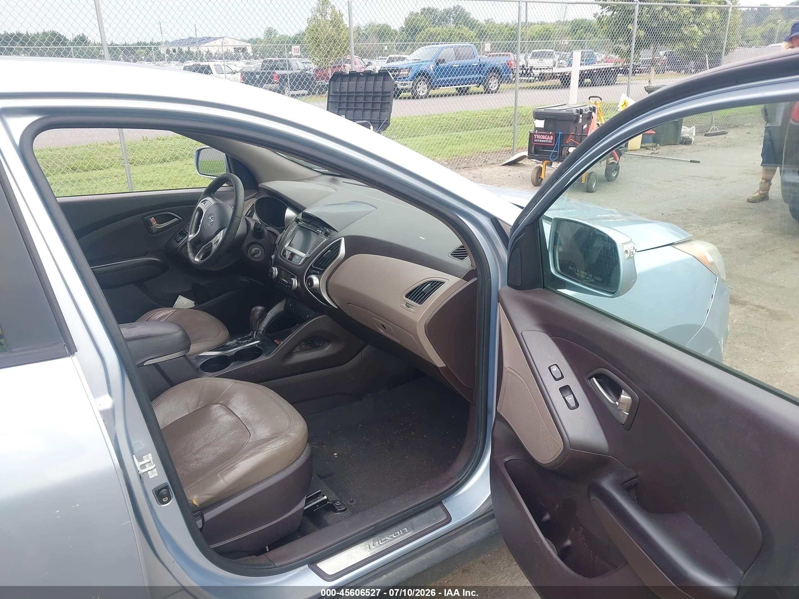 2012 Hyundai Tucson Limited Light Blue vin: KM8JUCAC5CU383414