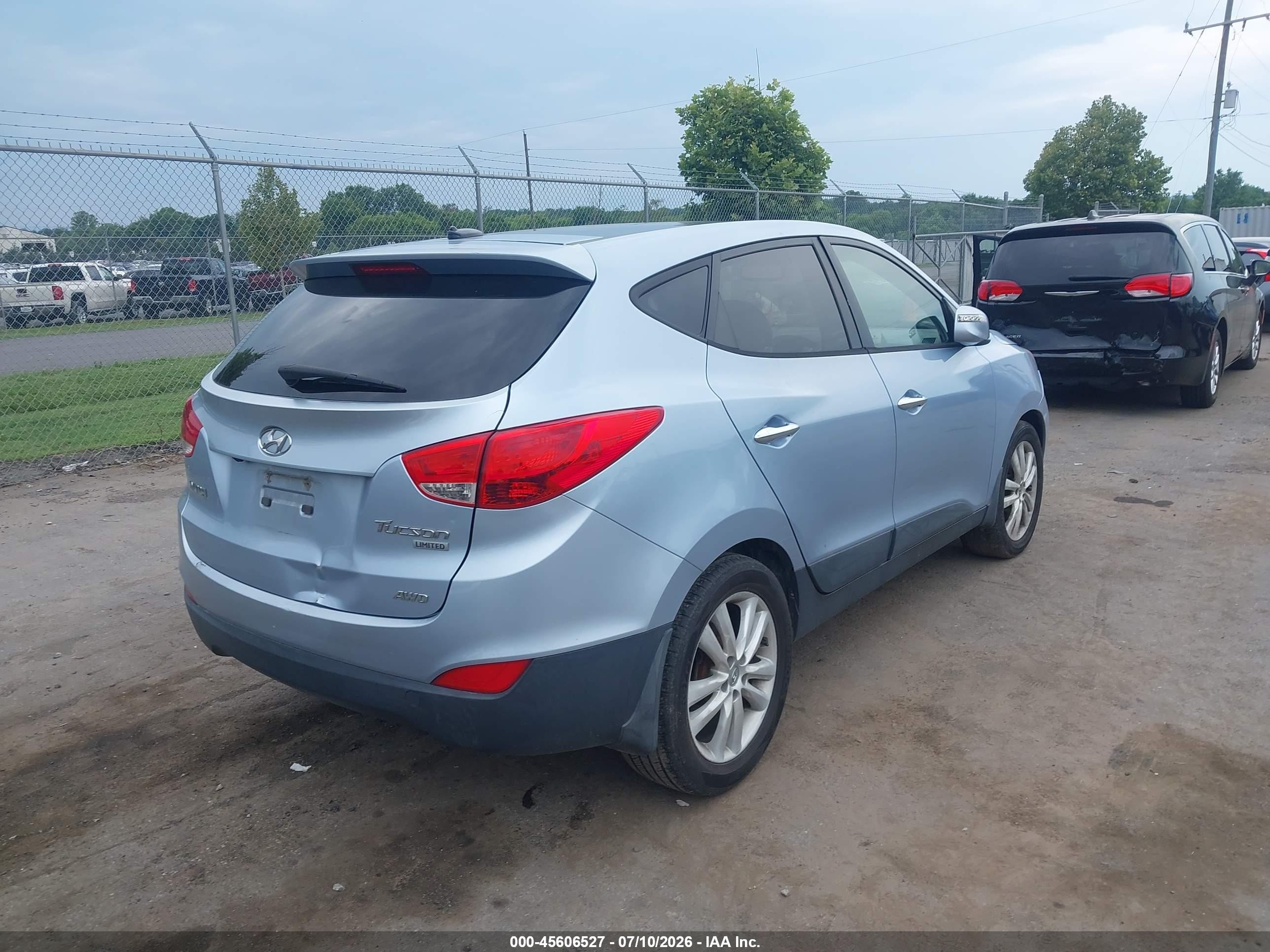 2012 Hyundai Tucson Limited Light Blue vin: KM8JUCAC5CU383414