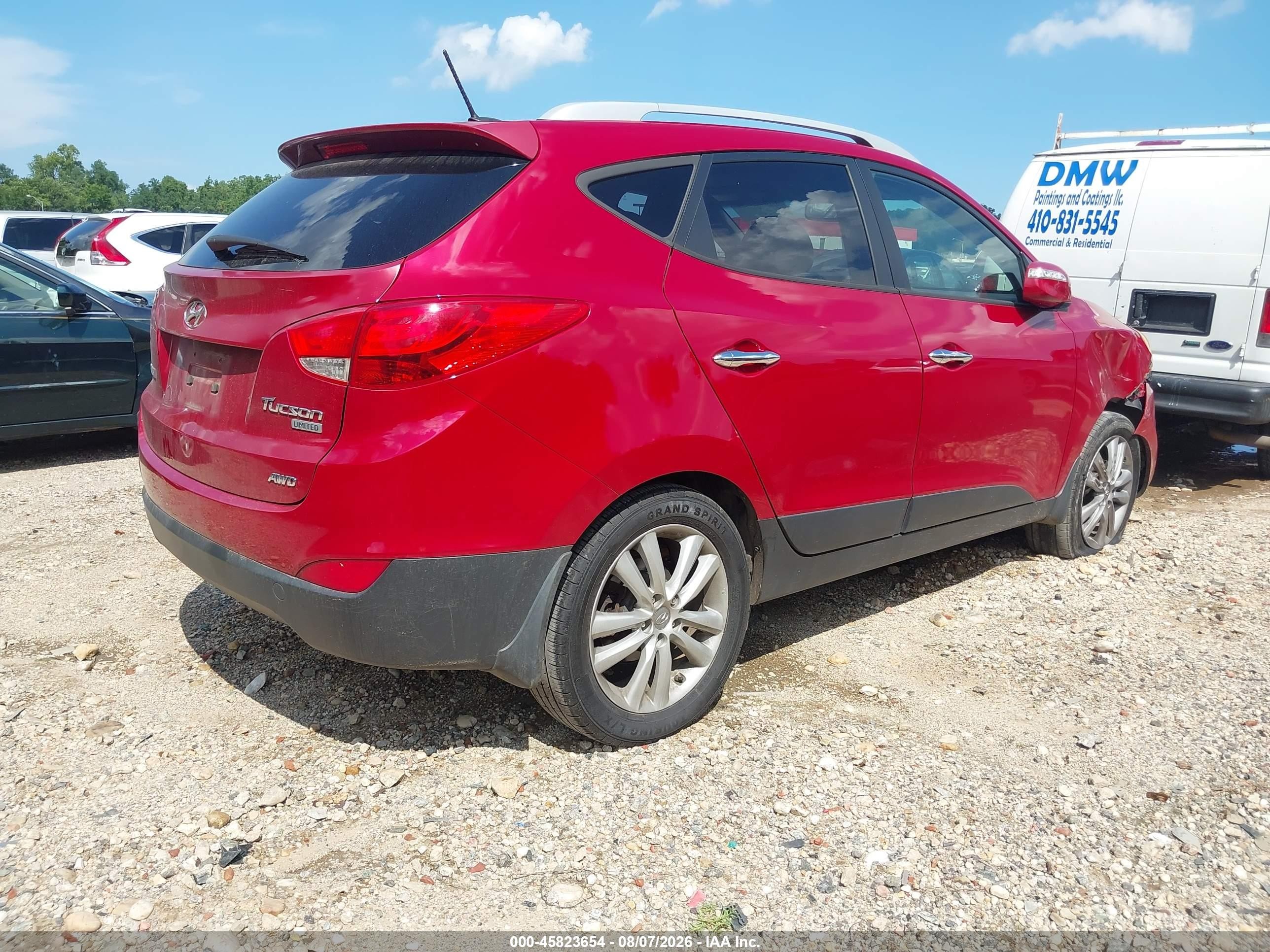 2013 Hyundai Tucson Gls/limited Красный vin: KM8JUCAC5DU608612