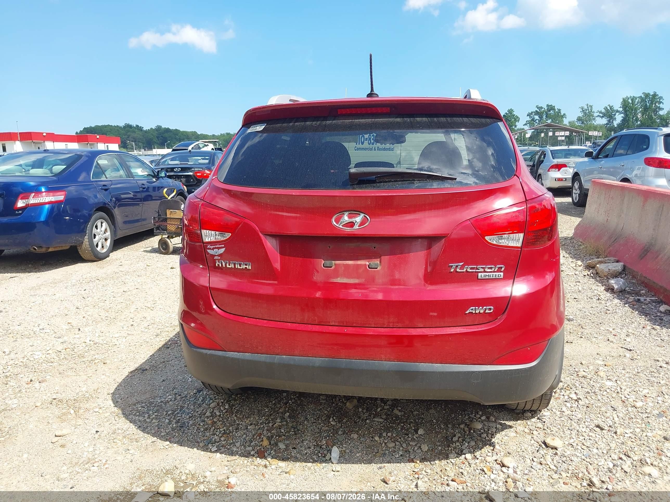 2013 Hyundai Tucson Gls/limited Красный vin: KM8JUCAC5DU608612
