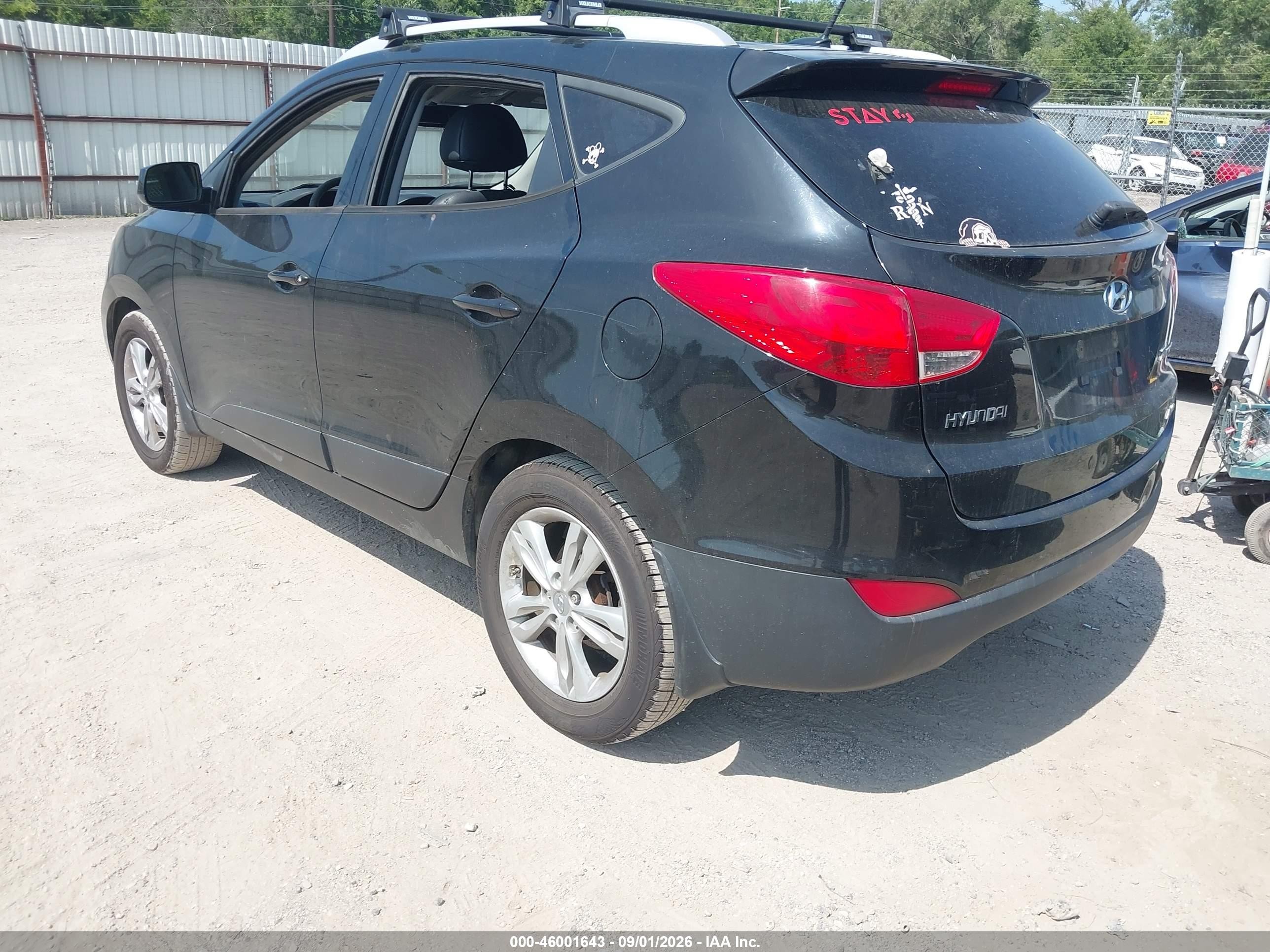 2011 Hyundai Tucson Gls Black vin: KM8JUCAC6BU315413