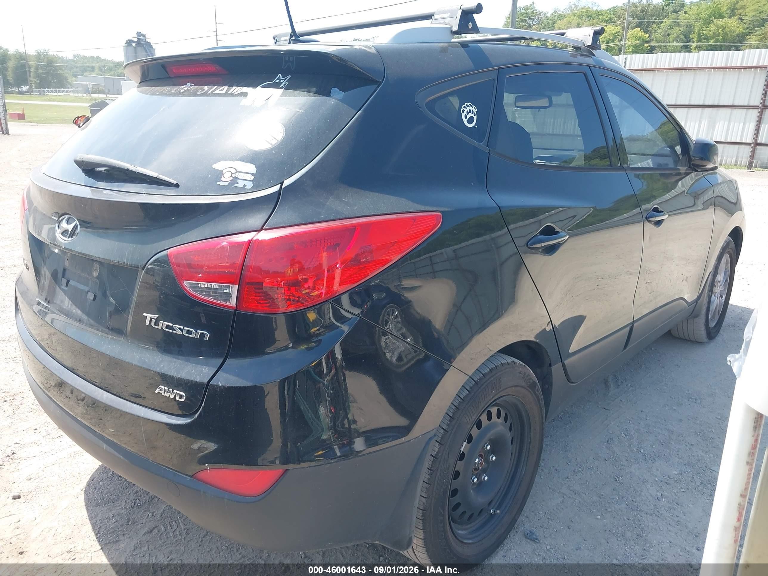 2011 Hyundai Tucson Gls Black vin: KM8JUCAC6BU315413