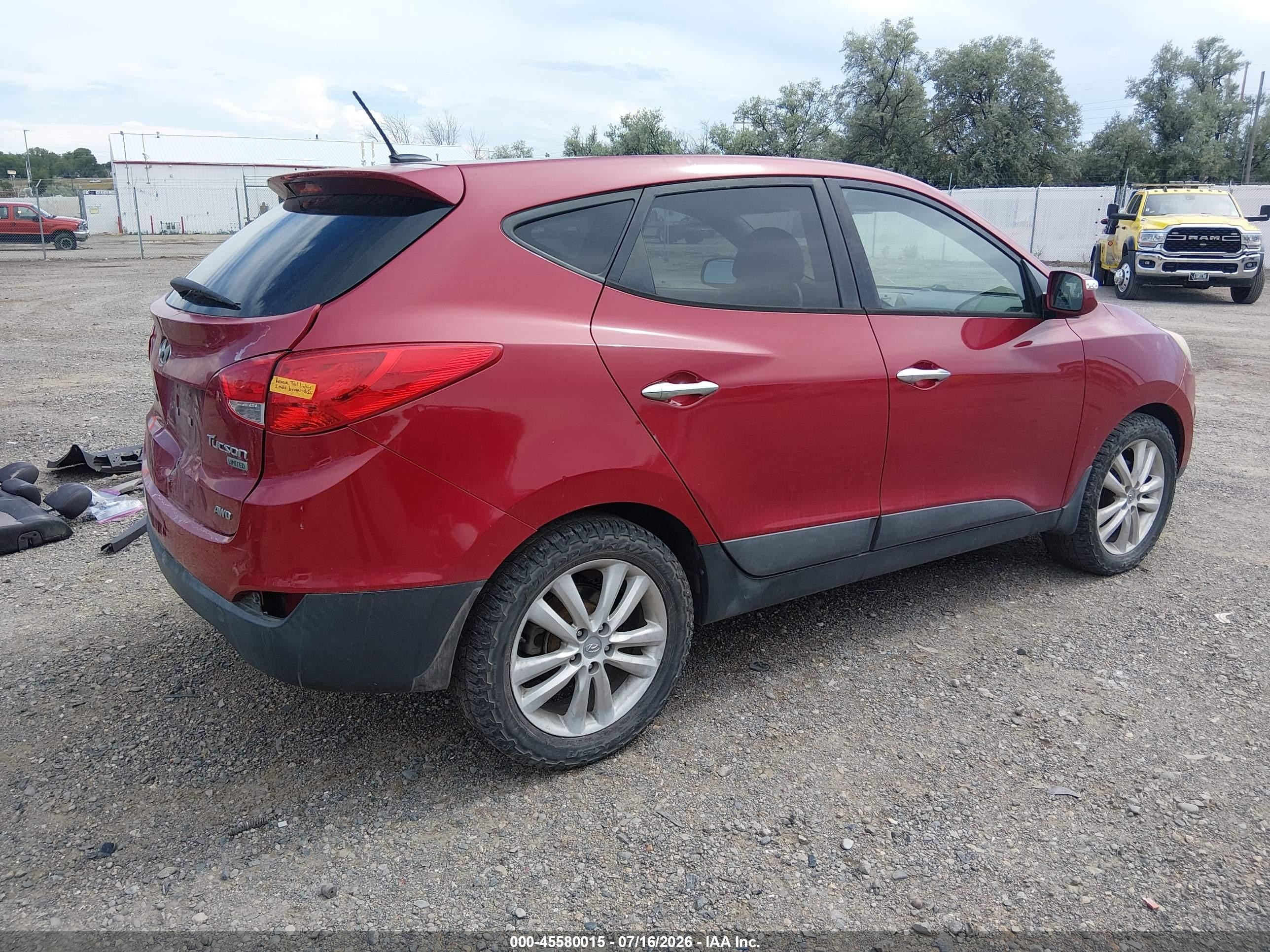 2012 Hyundai Tucson Limited Red vin: KM8JUCAC6CU349918