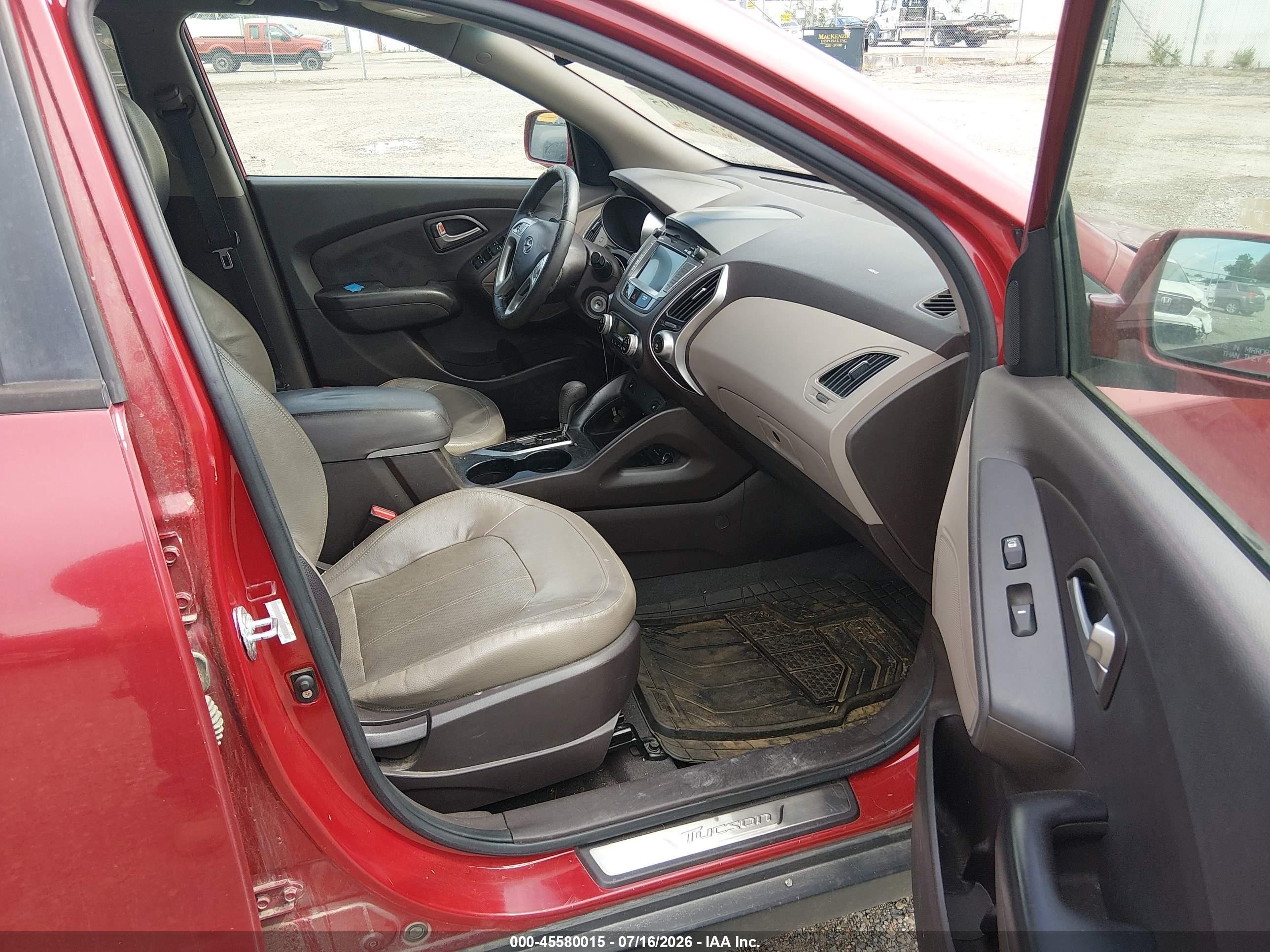 2012 Hyundai Tucson Limited Red vin: KM8JUCAC6CU349918