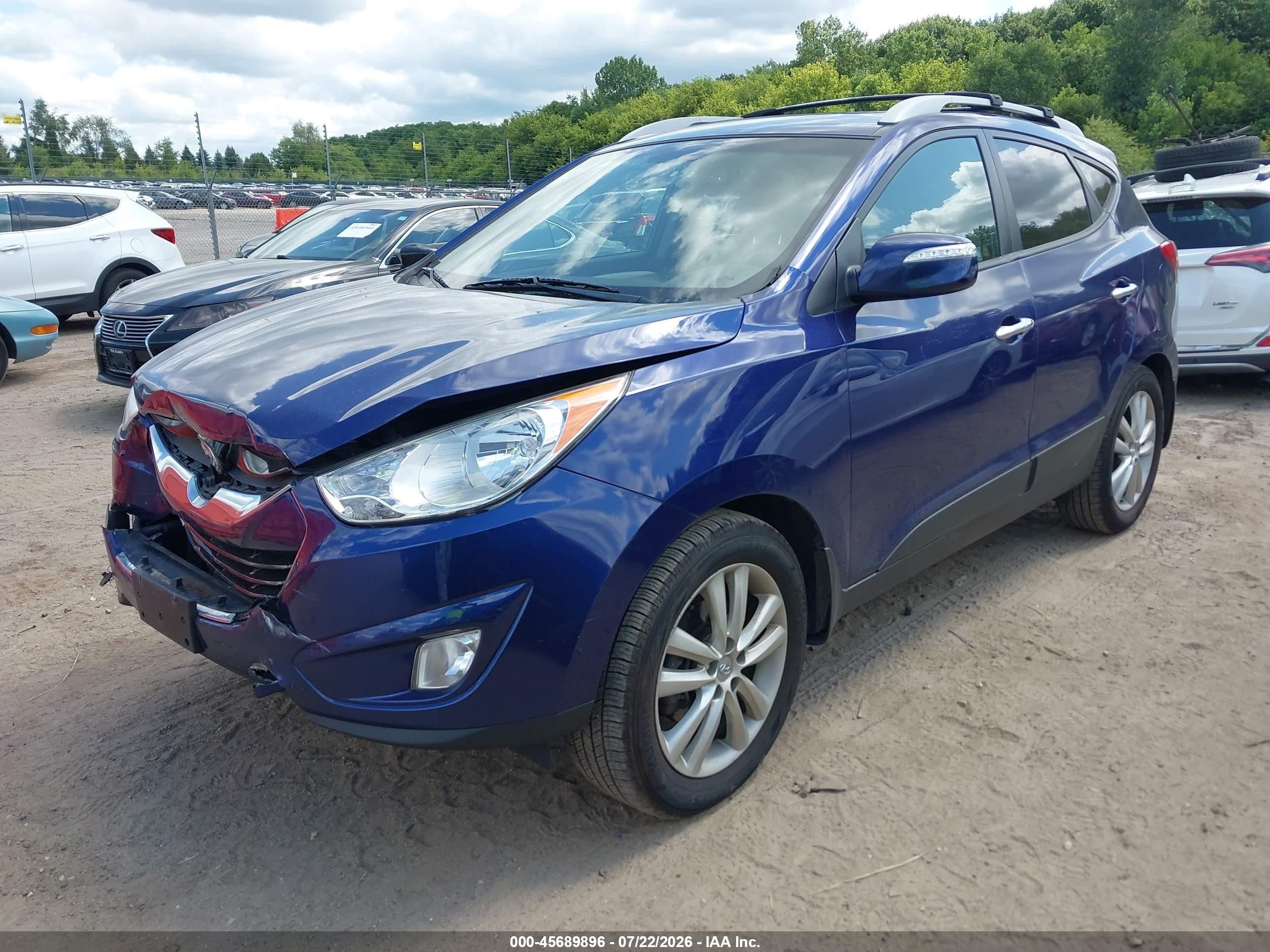 2012 Hyundai Tucson Limited Blue vin: KM8JUCAC6CU381316