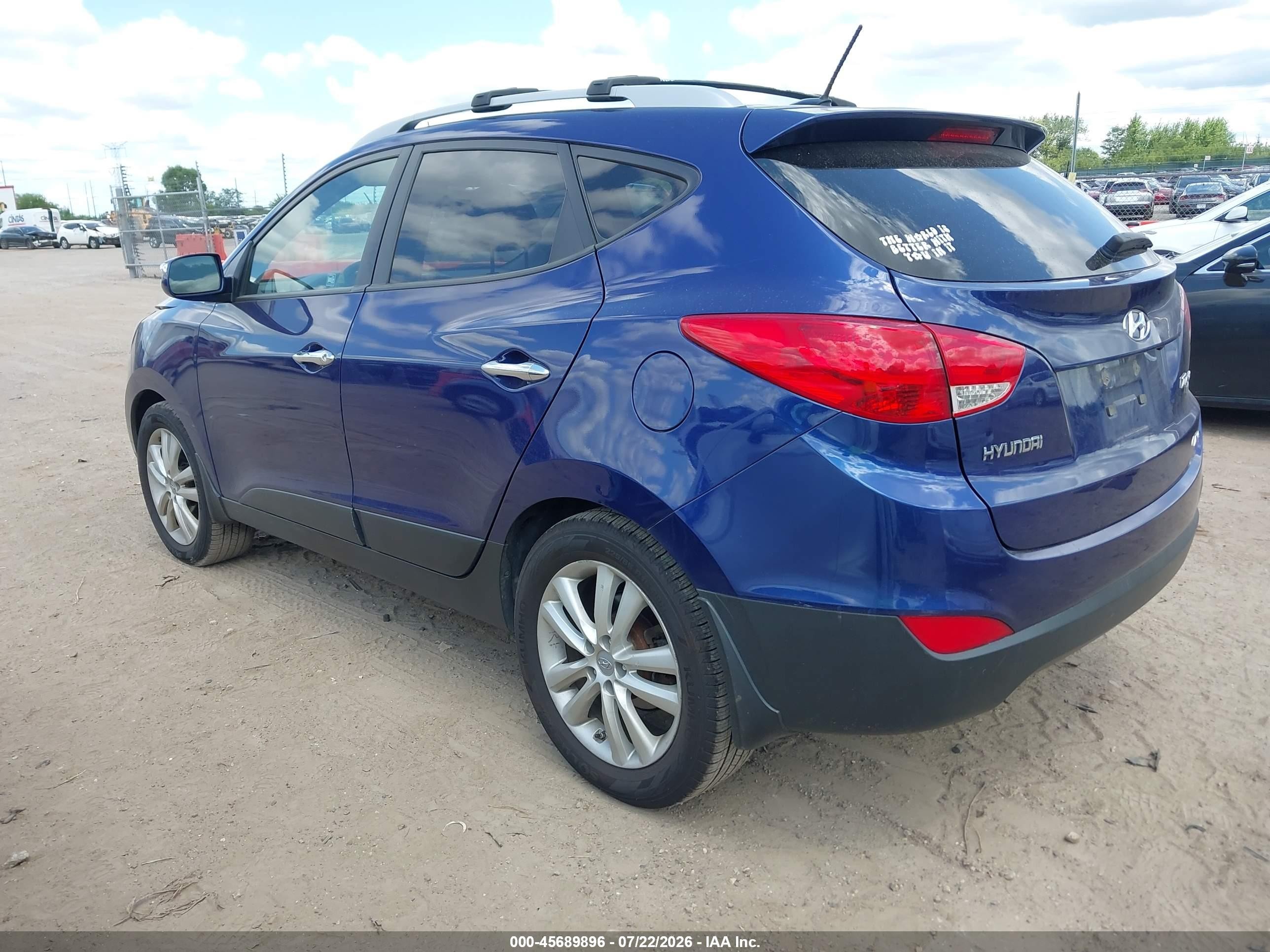 2012 Hyundai Tucson Limited Blue vin: KM8JUCAC6CU381316