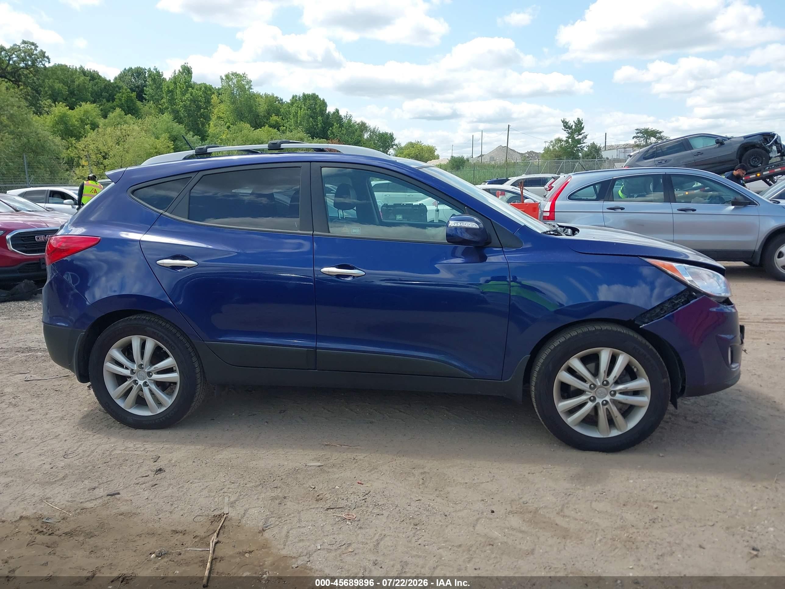 2012 Hyundai Tucson Limited Blue vin: KM8JUCAC6CU381316