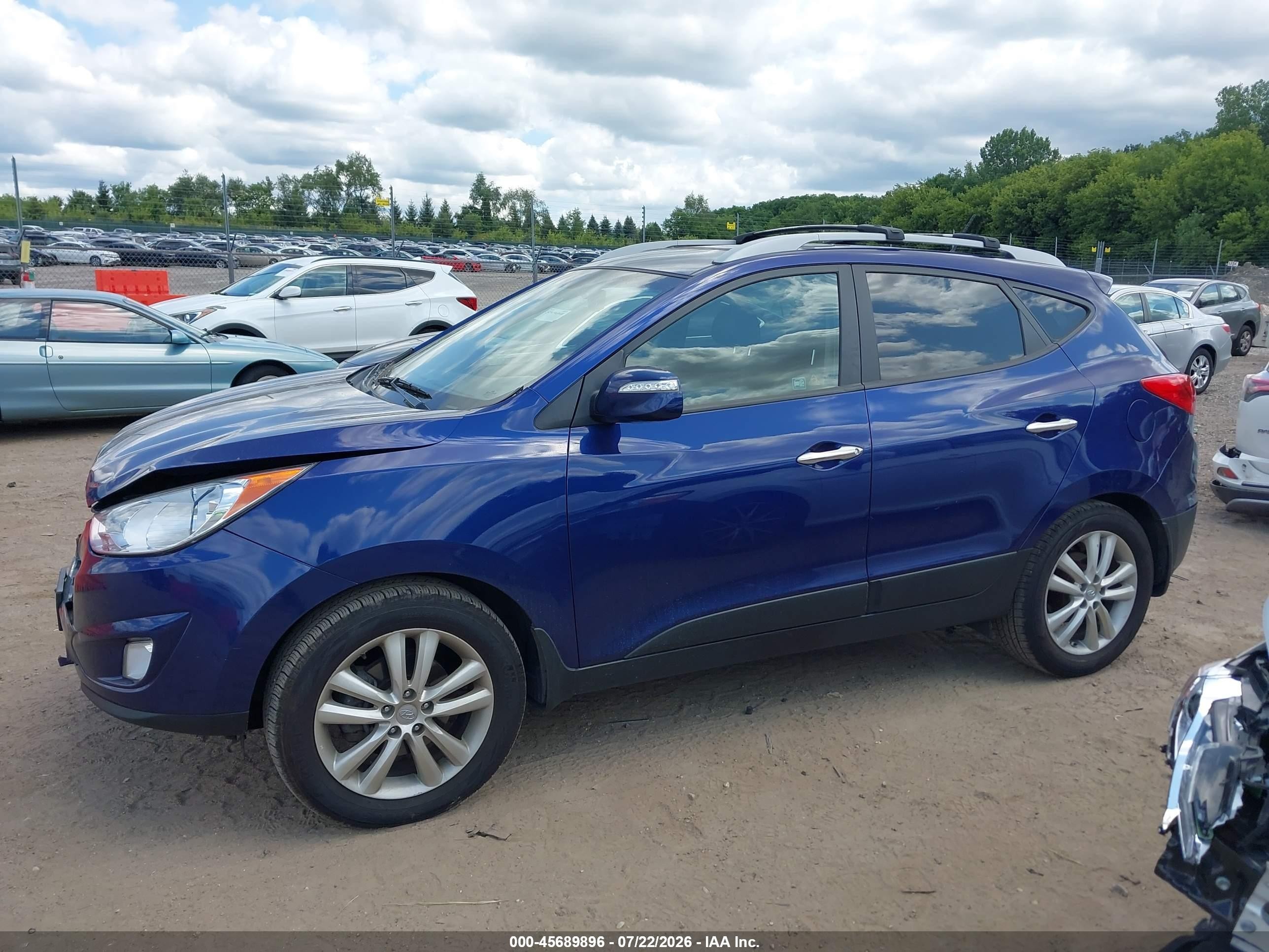 2012 Hyundai Tucson Limited Blue vin: KM8JUCAC6CU381316