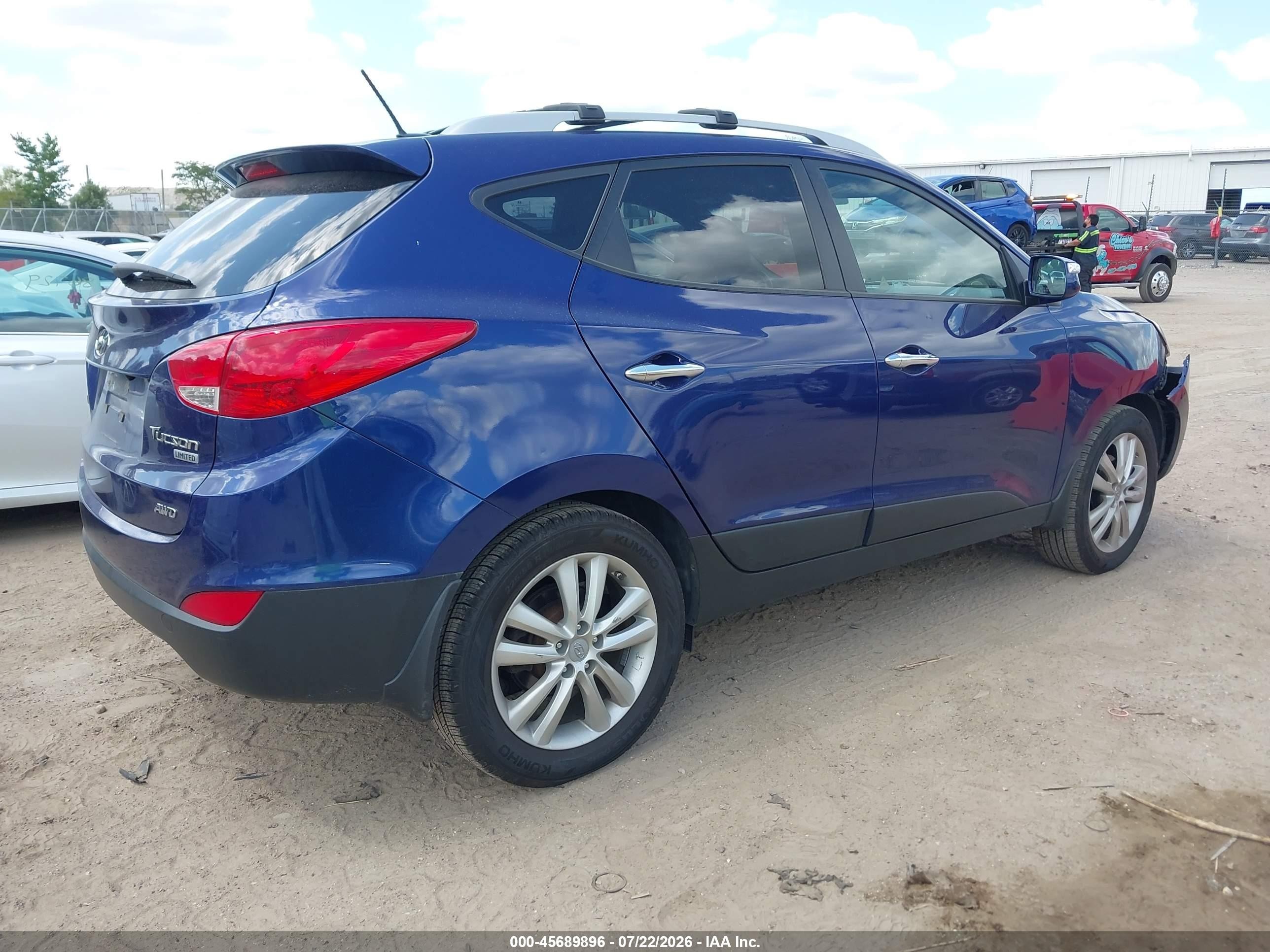 2012 Hyundai Tucson Limited Blue vin: KM8JUCAC6CU381316