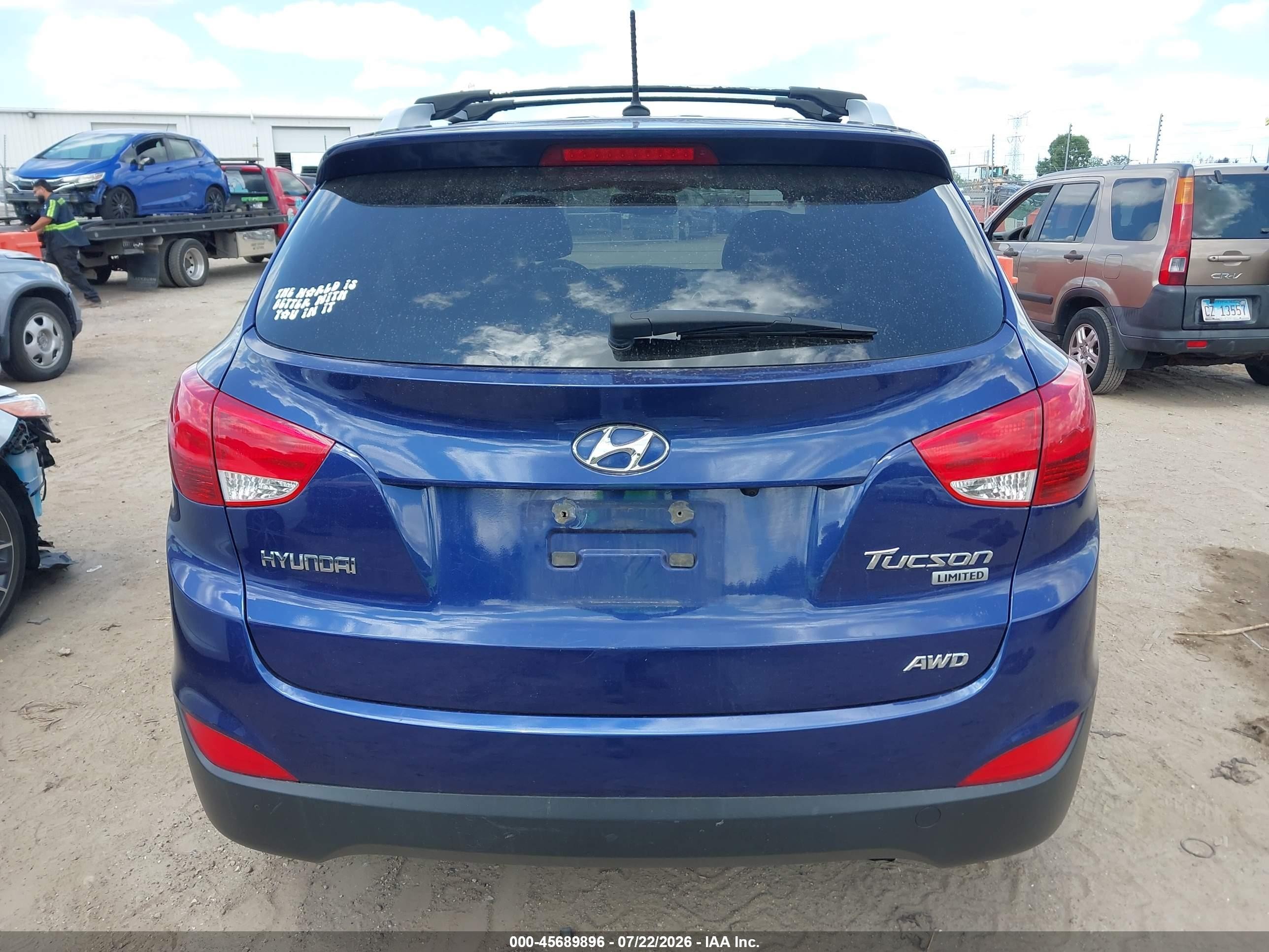 2012 Hyundai Tucson Limited Blue vin: KM8JUCAC6CU381316