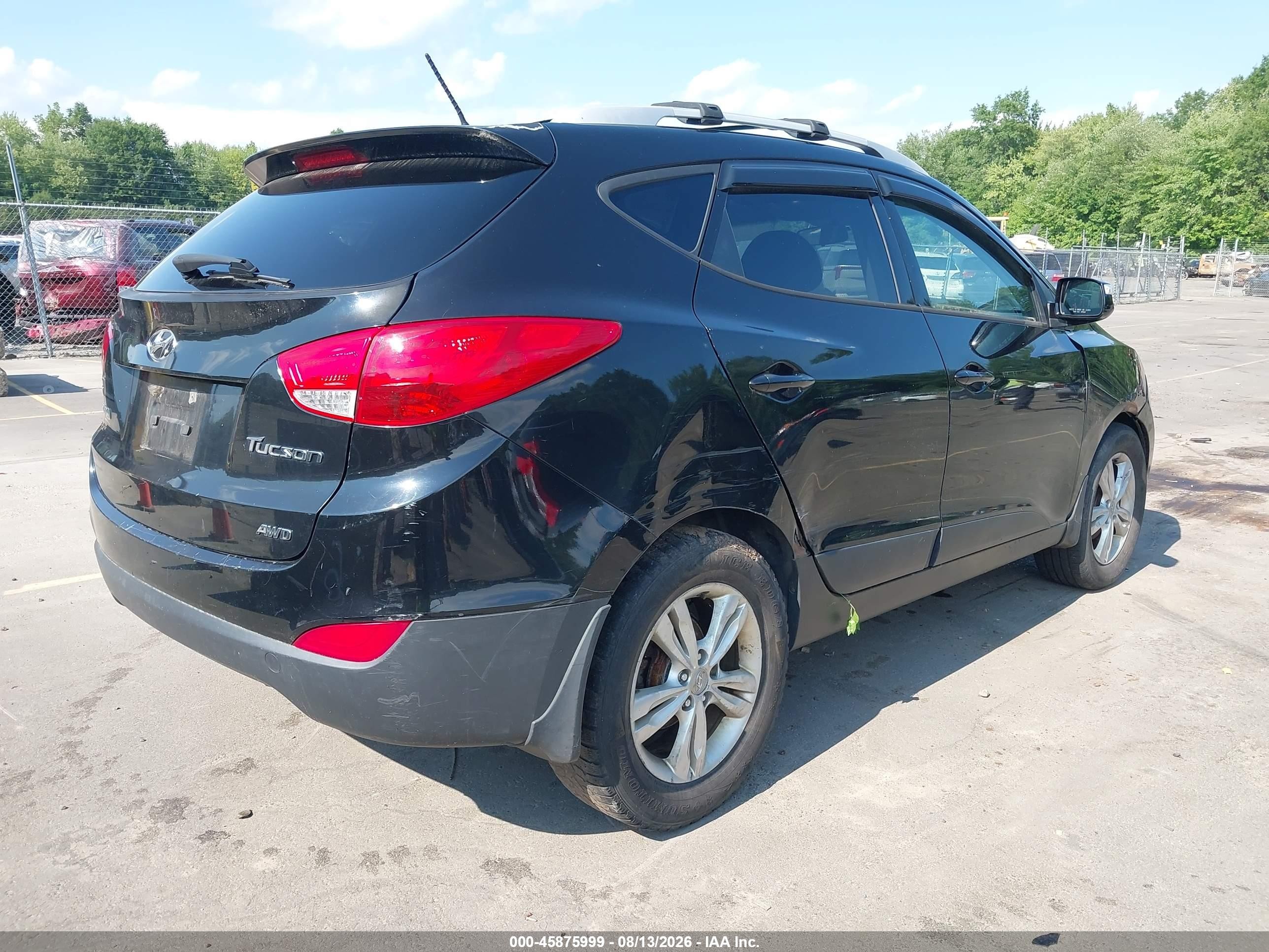 2012 Hyundai Tucson Gls Black vin: KM8JUCAC6CU396933