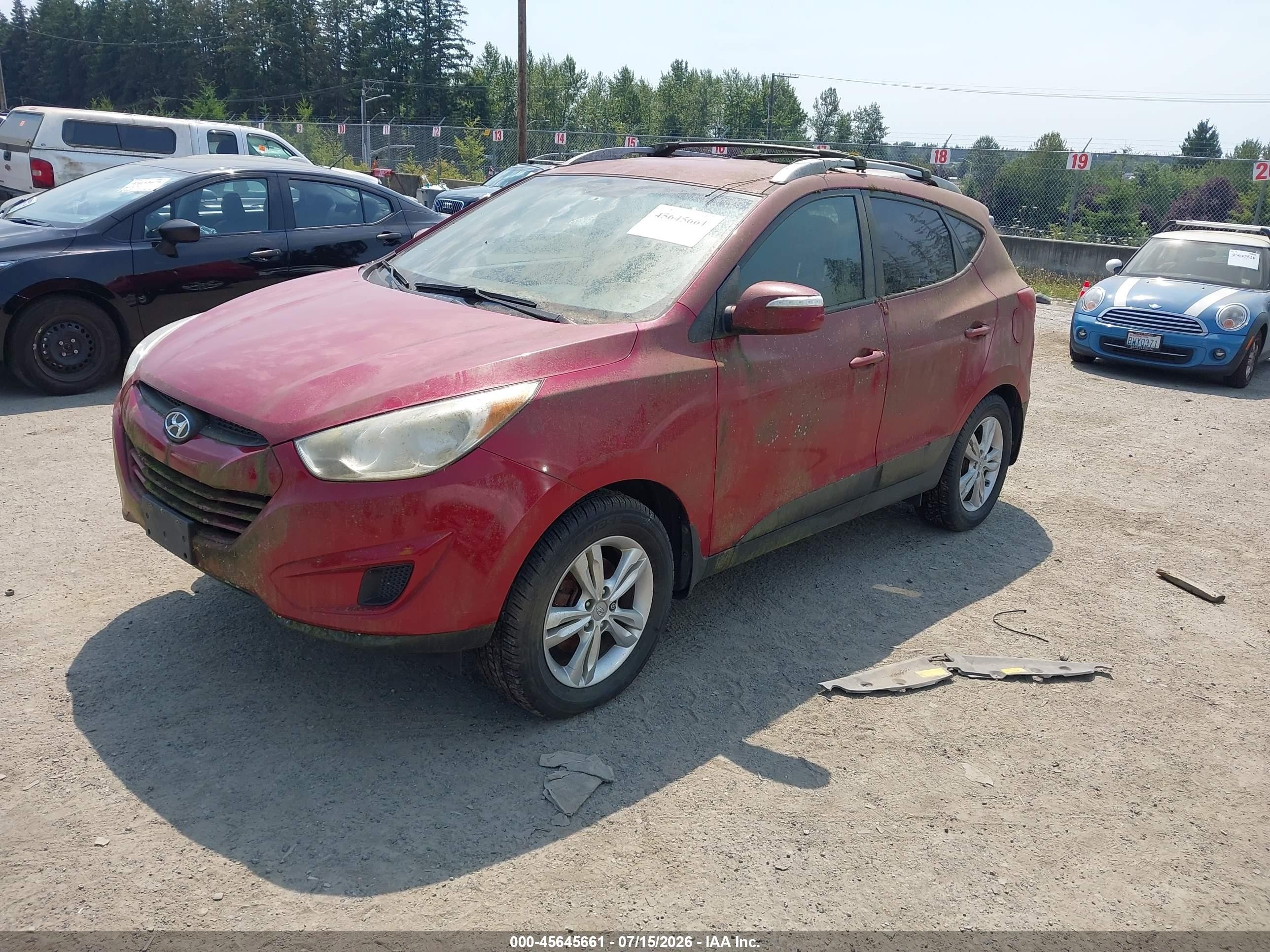 2012 Hyundai Tucson Gls Red vin: KM8JUCAC6CU543705