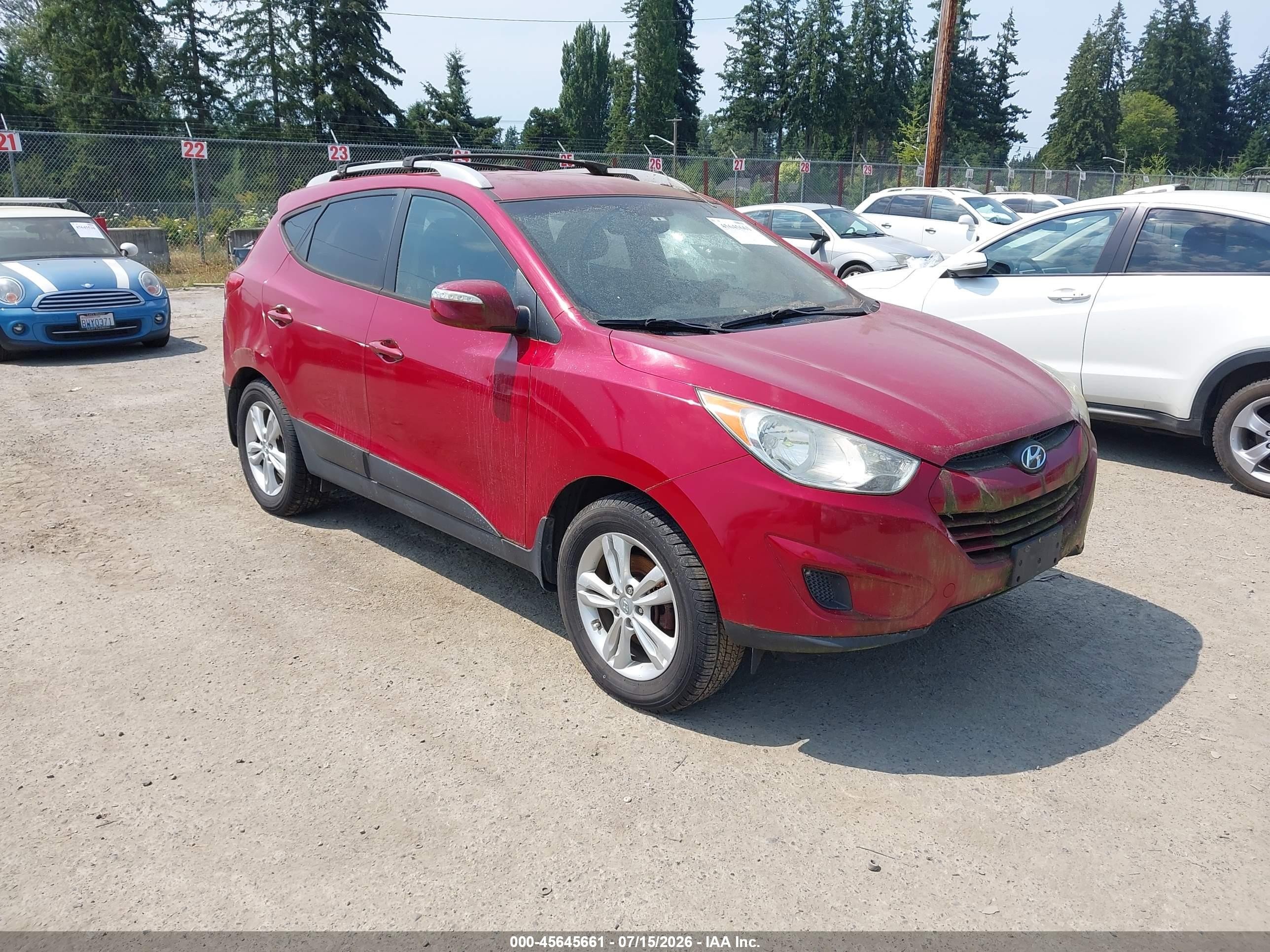 2012 Hyundai Tucson Gls Red vin: KM8JUCAC6CU543705
