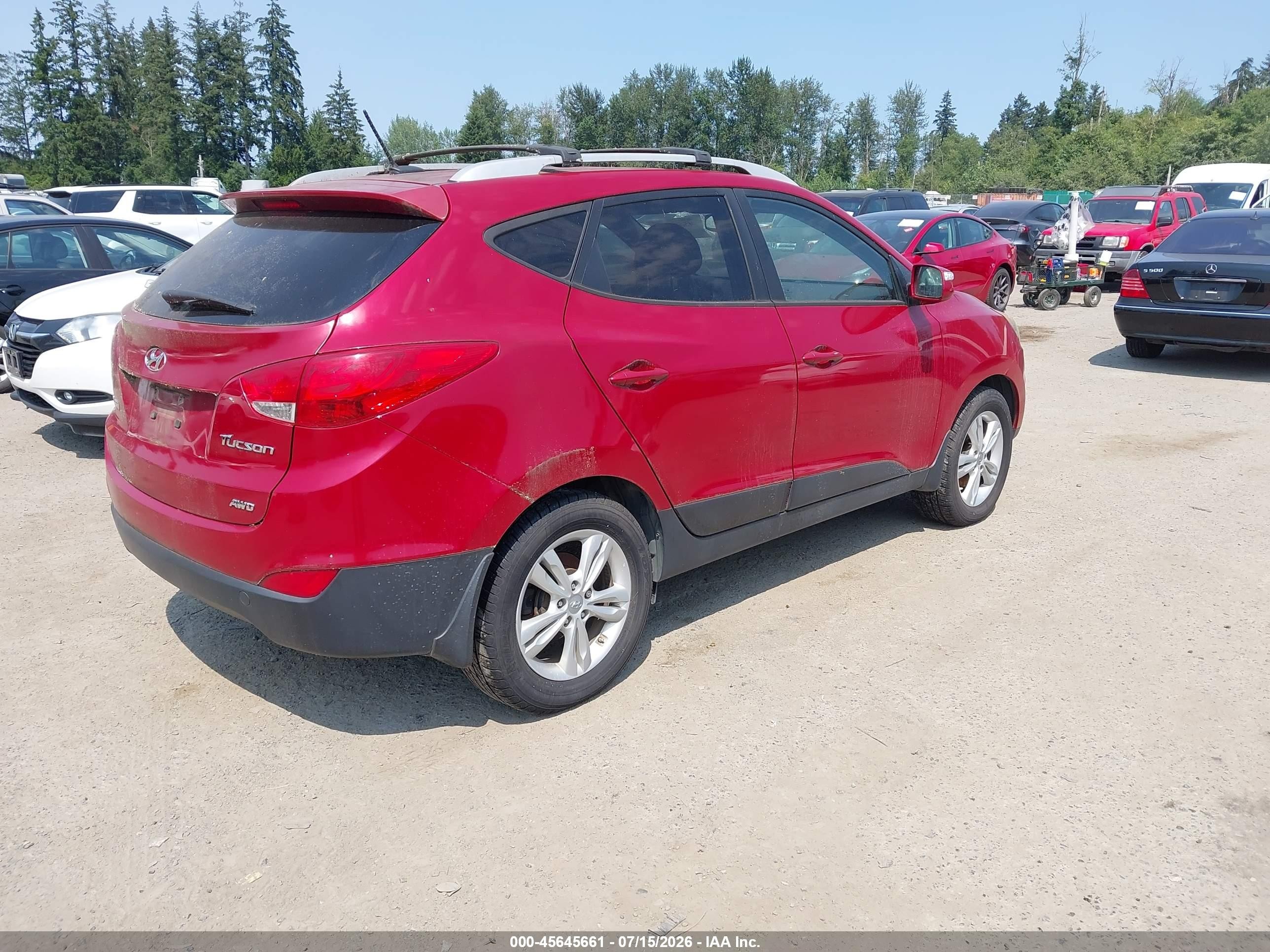 2012 Hyundai Tucson Gls Red vin: KM8JUCAC6CU543705