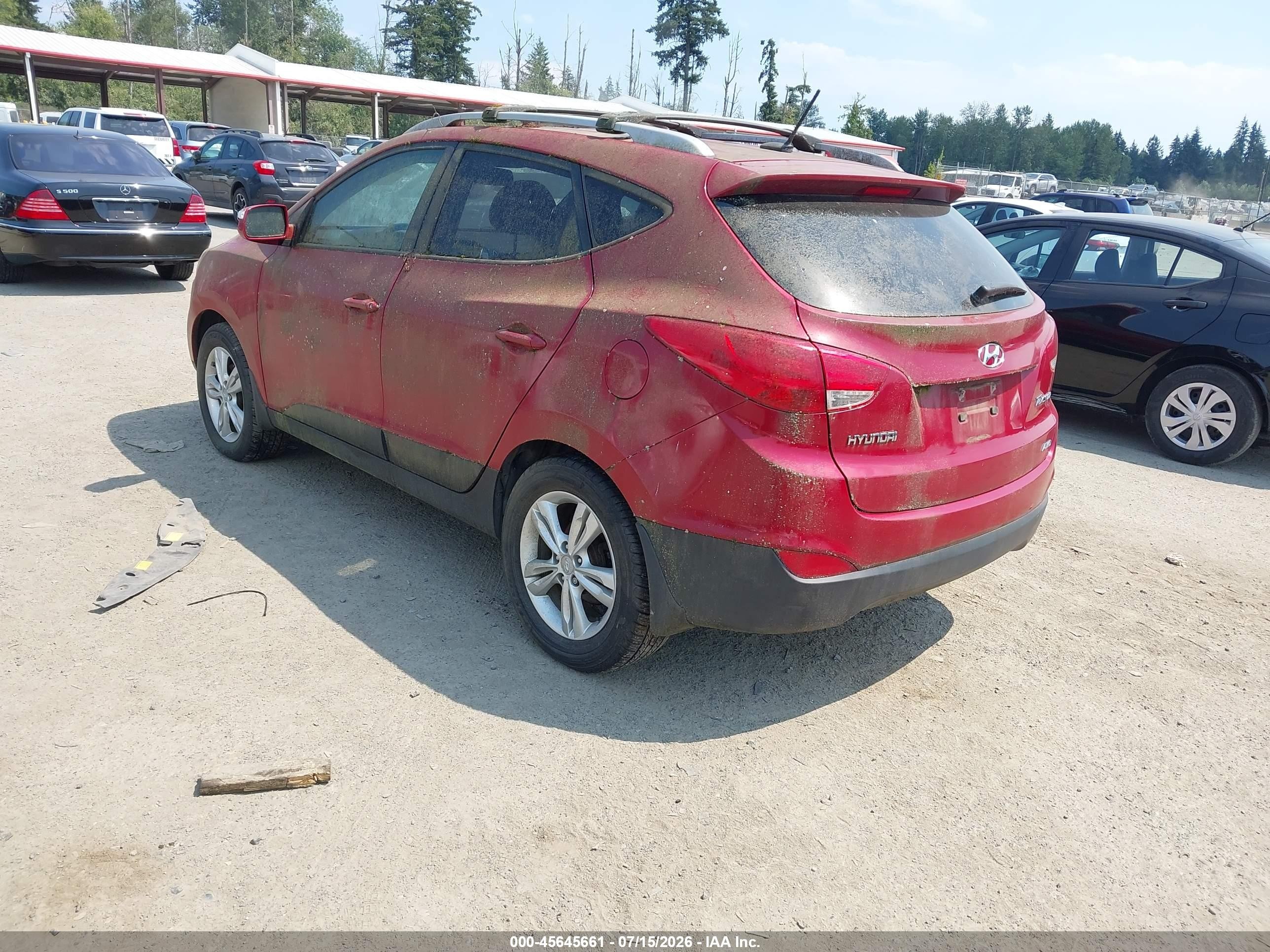 2012 Hyundai Tucson Gls Red vin: KM8JUCAC6CU543705