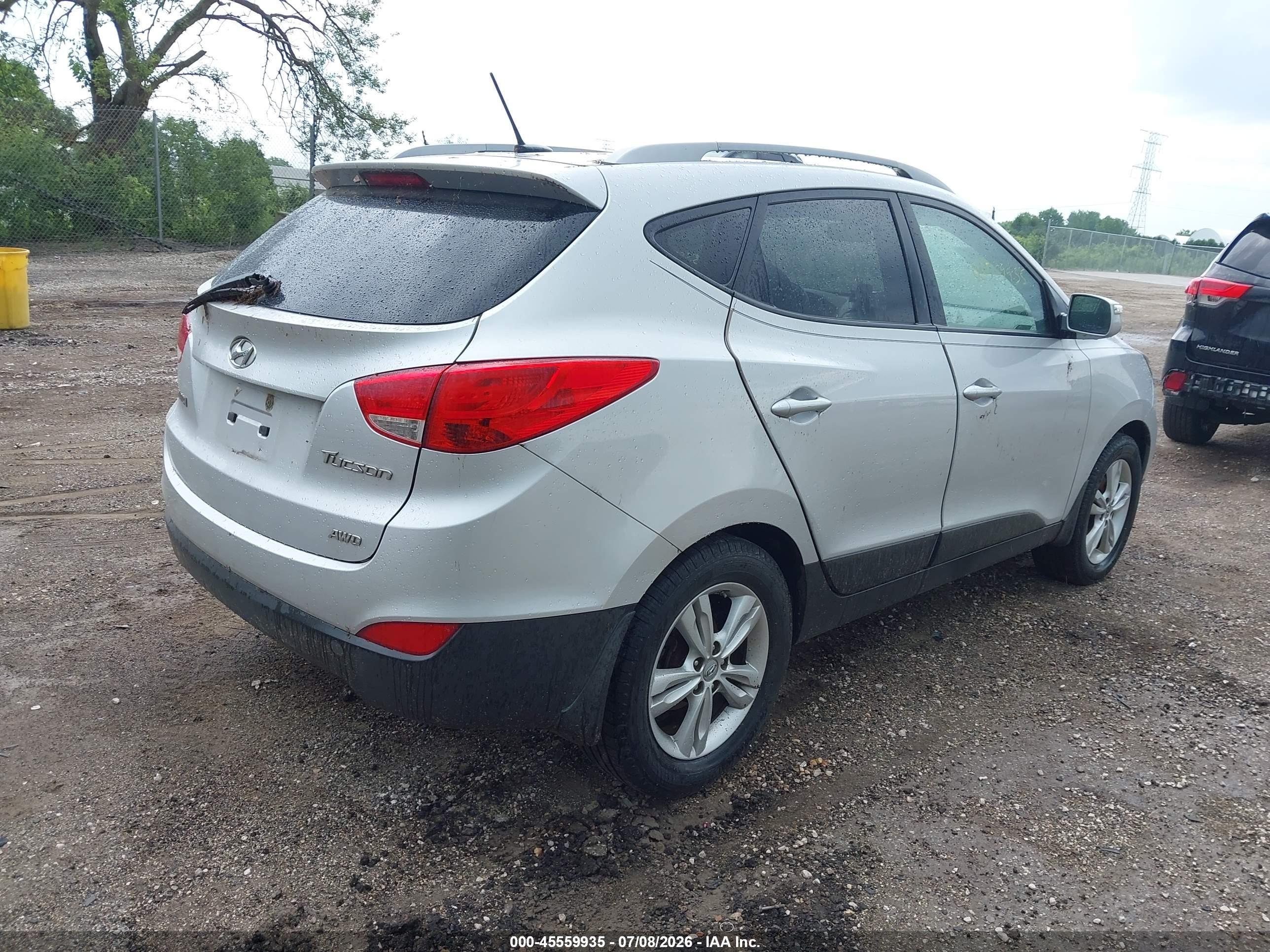 2012 Hyundai Tucson Gls Silver vin: KM8JUCAC6CU544191