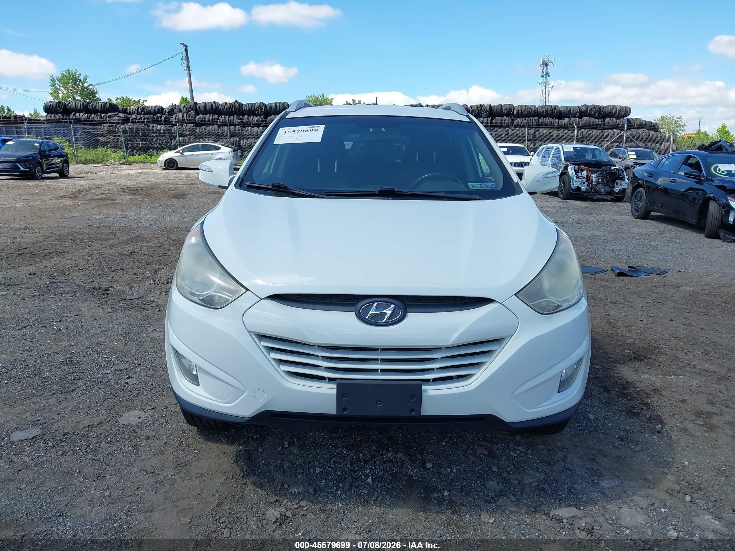 2013 Hyundai Tucson Gls White vin: KM8JUCAC6DU556228