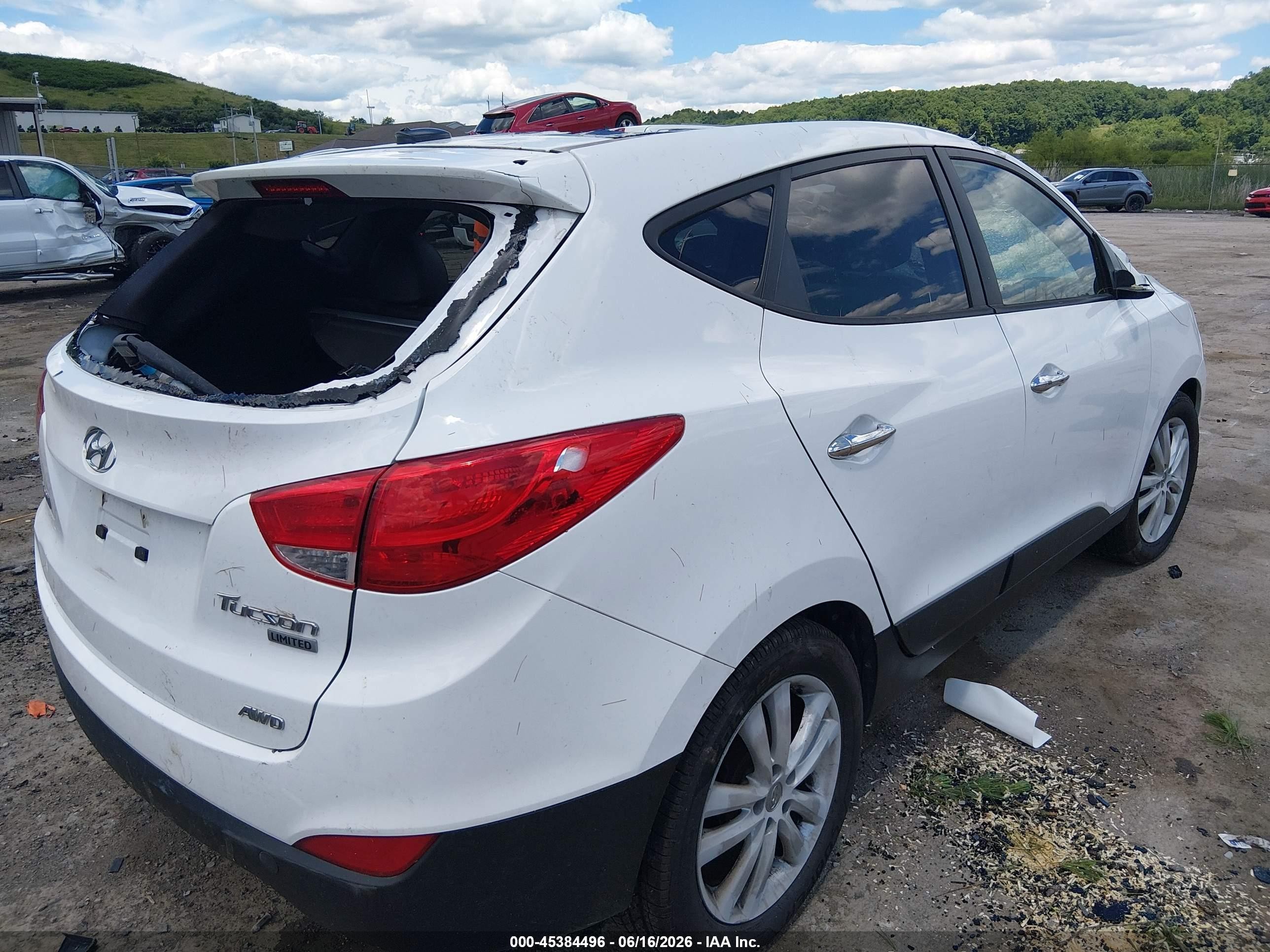 2013 Hyundai Tucson Limited Белый vin: KM8JUCAC6DU756199