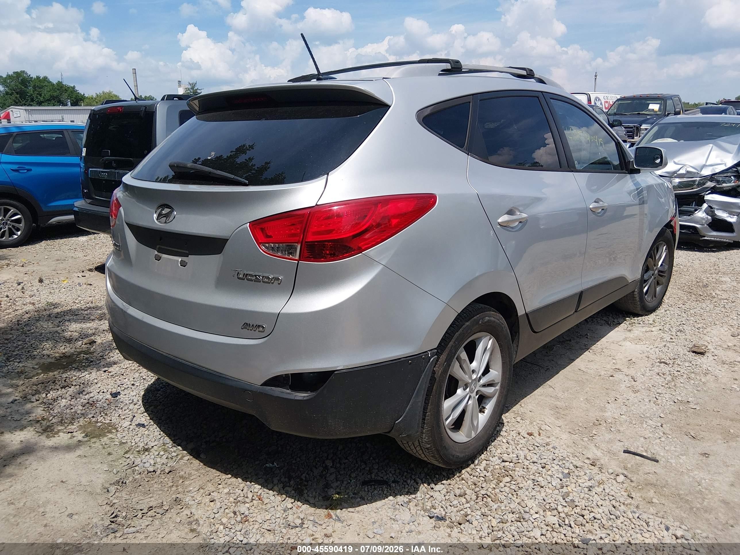 2011 Hyundai Tucson Gls Silver vin: KM8JUCAC7BU200285