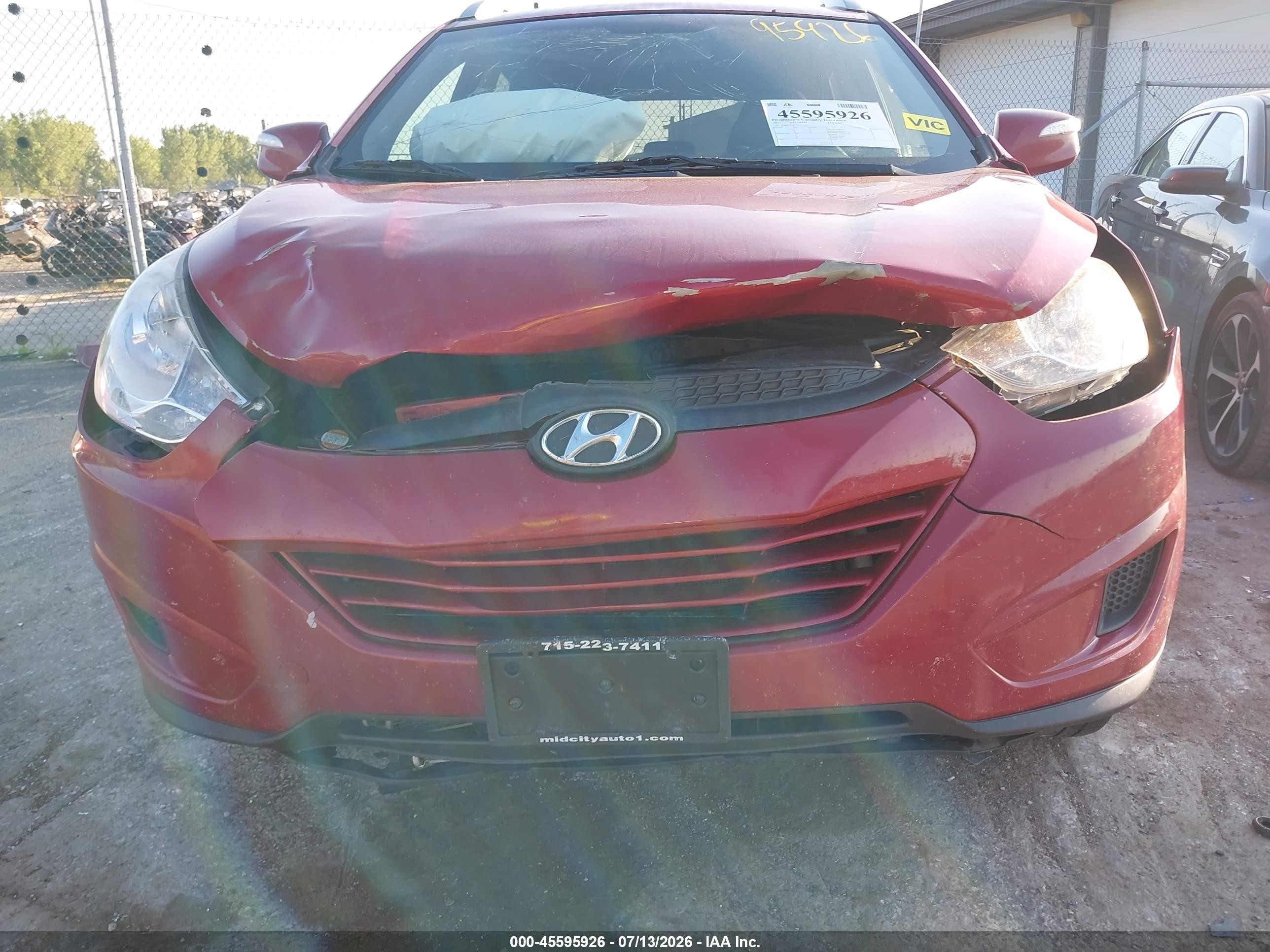 2012 Hyundai Tucson Gls Red vin: KM8JUCAC7CU509983