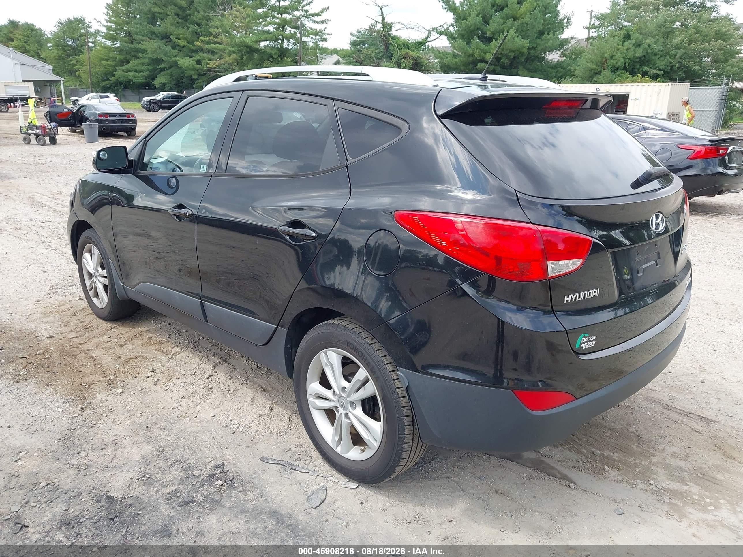 2013 Hyundai Tucson Gls Black vin: KM8JUCAC7DU583003