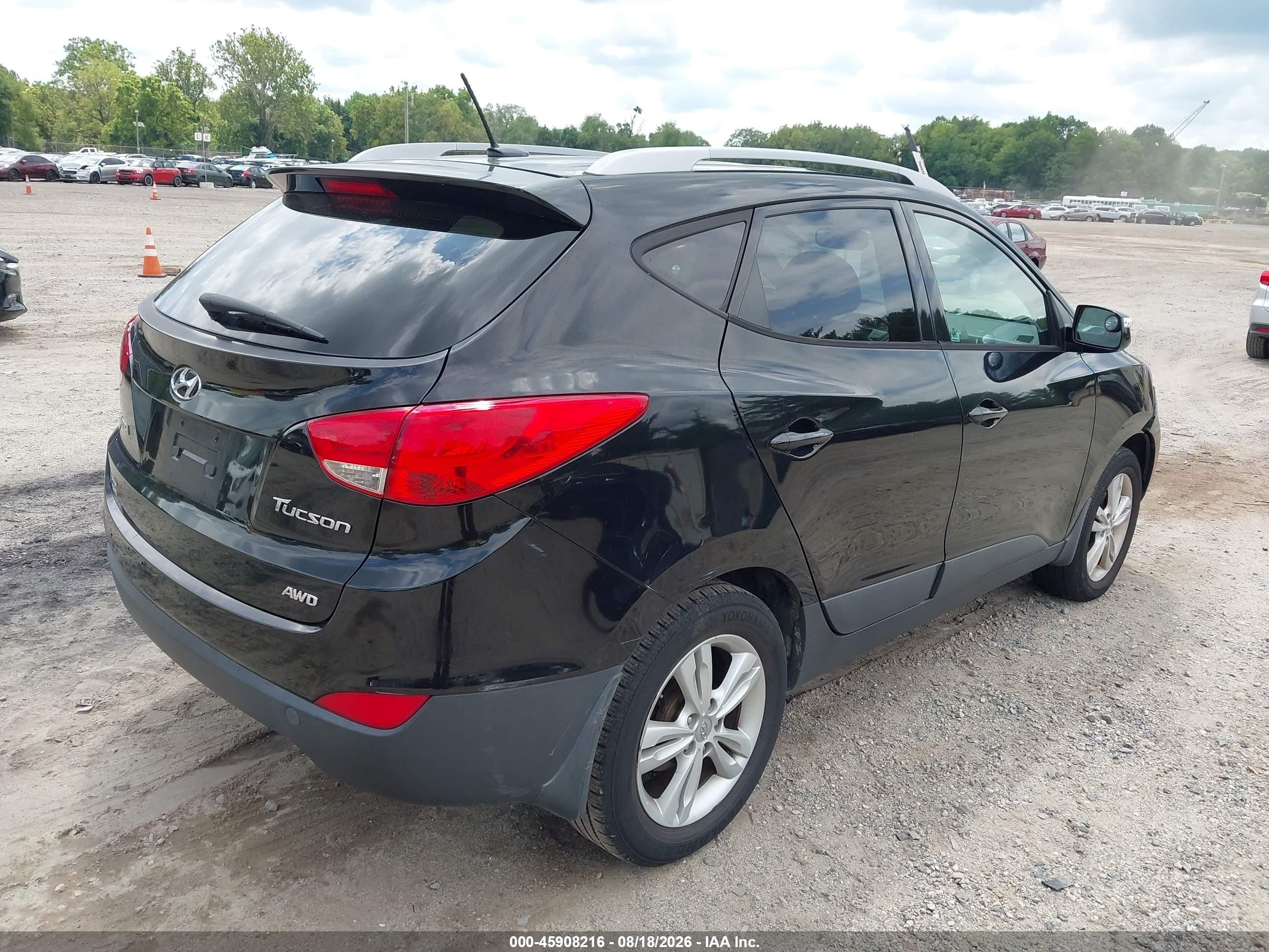 2013 Hyundai Tucson Gls Black vin: KM8JUCAC7DU583003