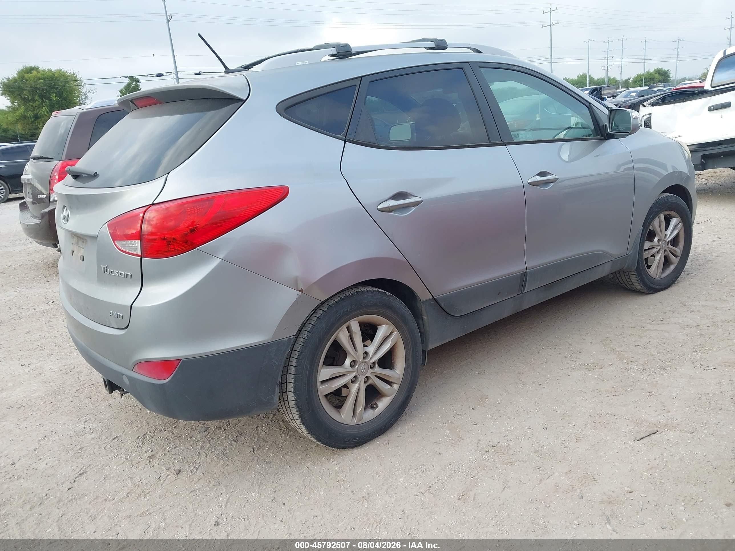 2013 Hyundai Tucson Gls Gray vin: KM8JUCAC7DU599959