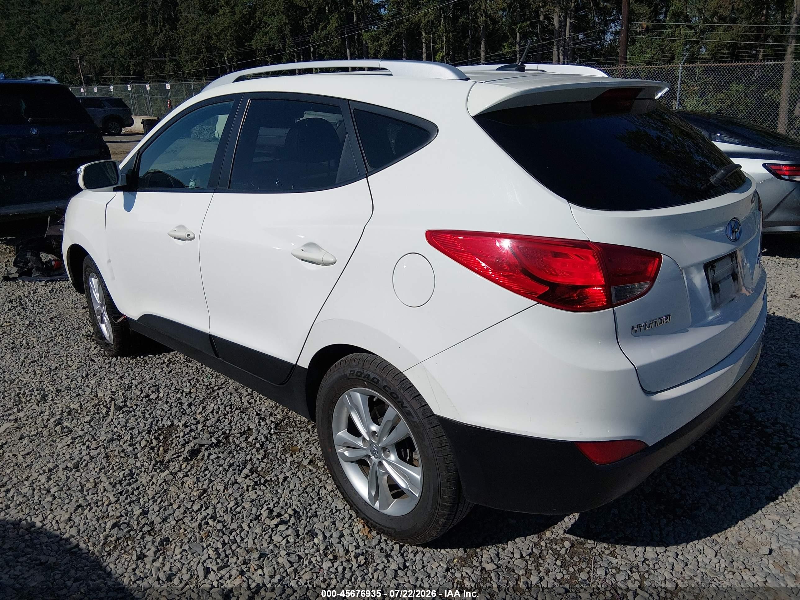 2012 Hyundai Tucson Gls White vin: KM8JUCAC8CU352853