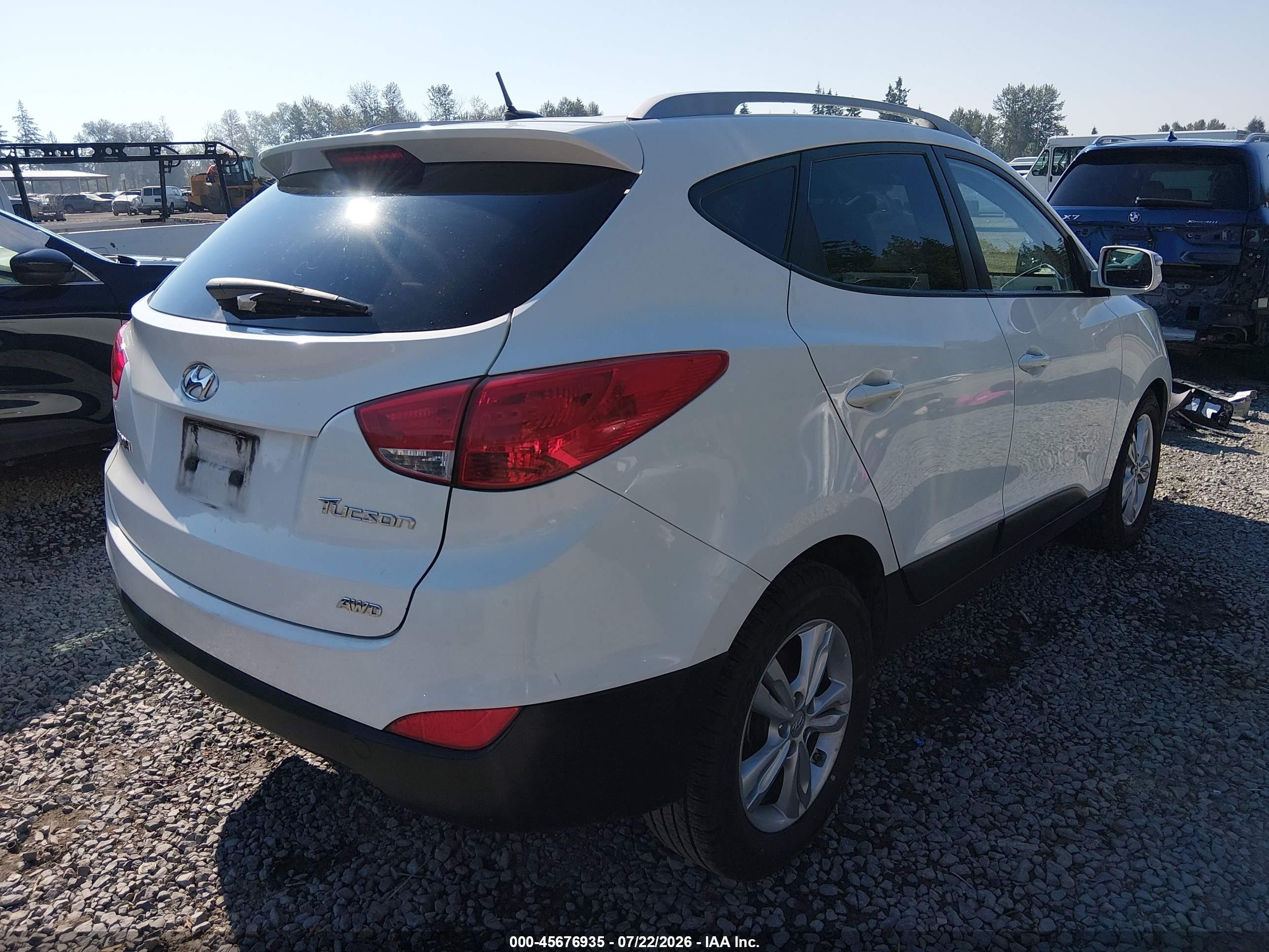 2012 Hyundai Tucson Gls White vin: KM8JUCAC8CU352853