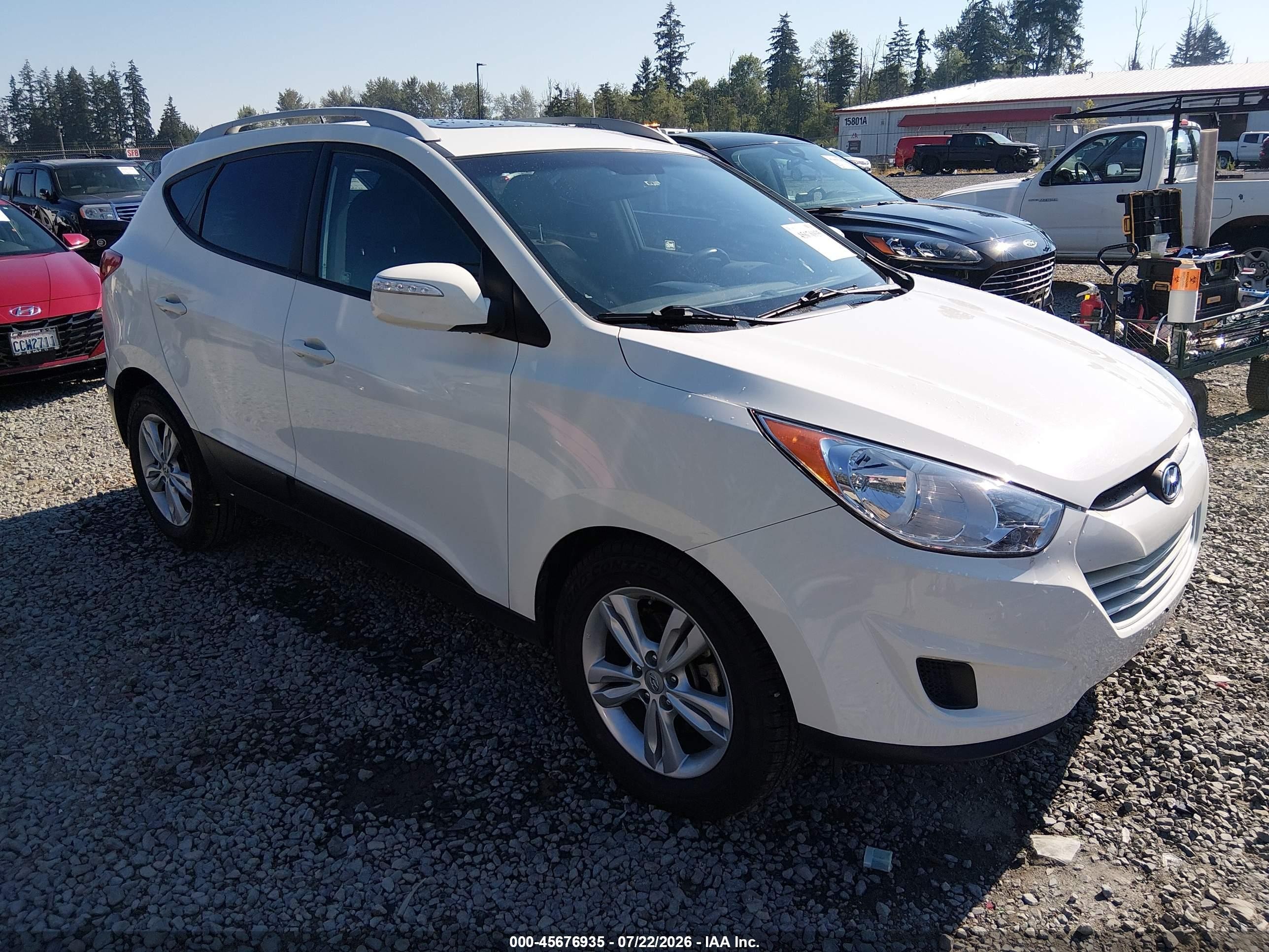 2012 Hyundai Tucson Gls White vin: KM8JUCAC8CU352853