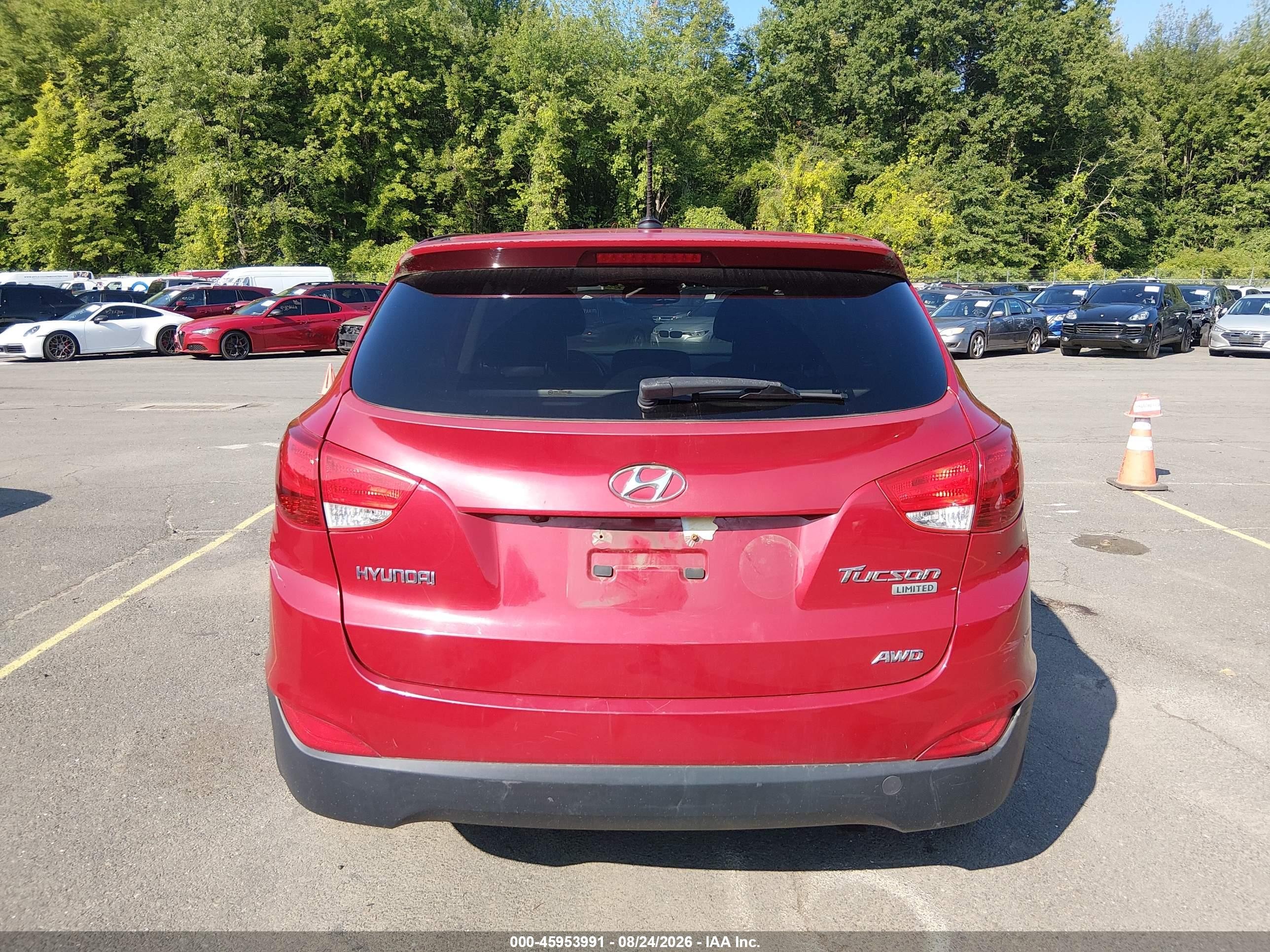 2012 Hyundai Tucson Limited Red vin: KM8JUCAC8CU545424