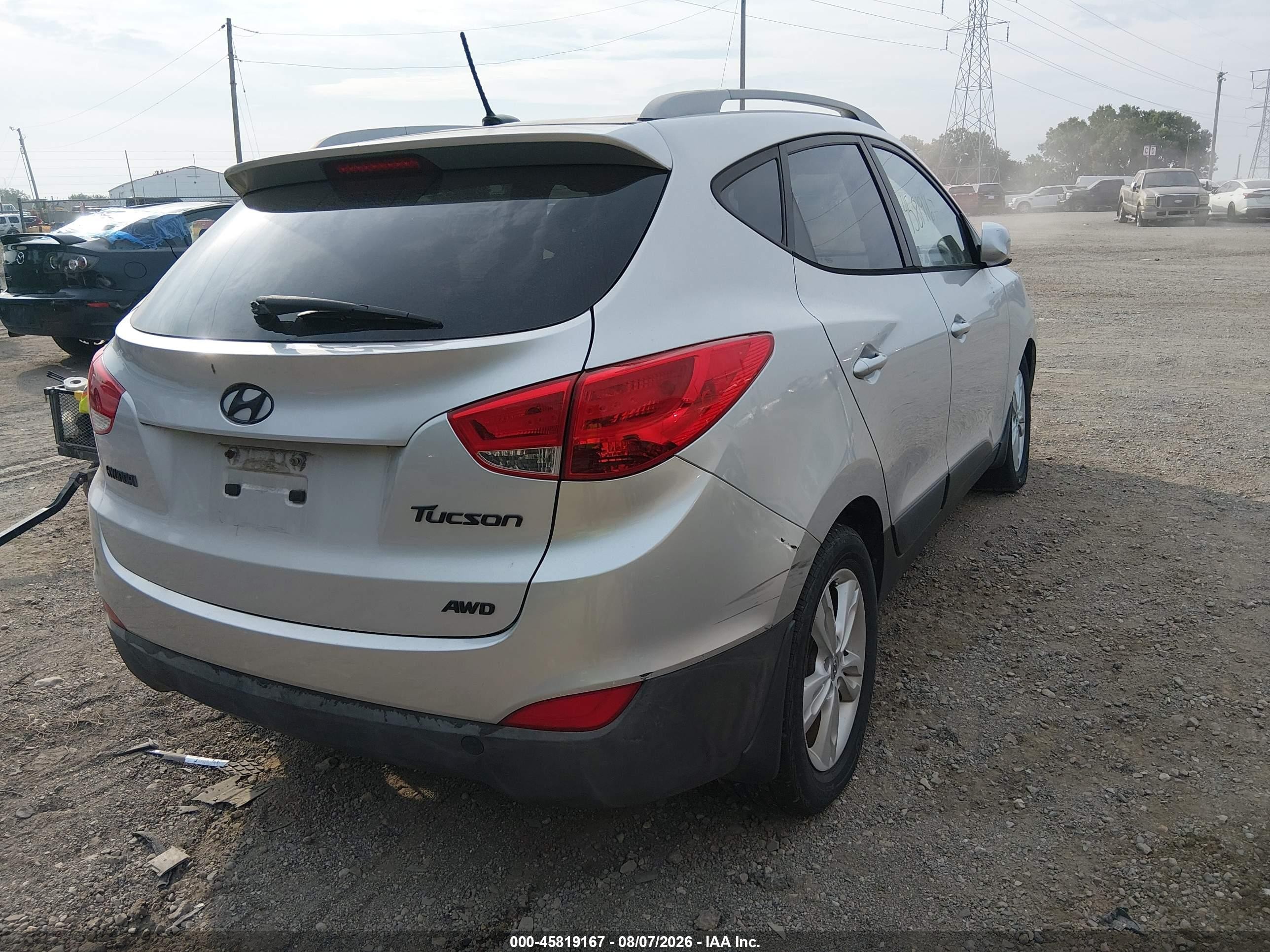 2011 Hyundai Tucson Gls Silver vin: KM8JUCAC9BU264814