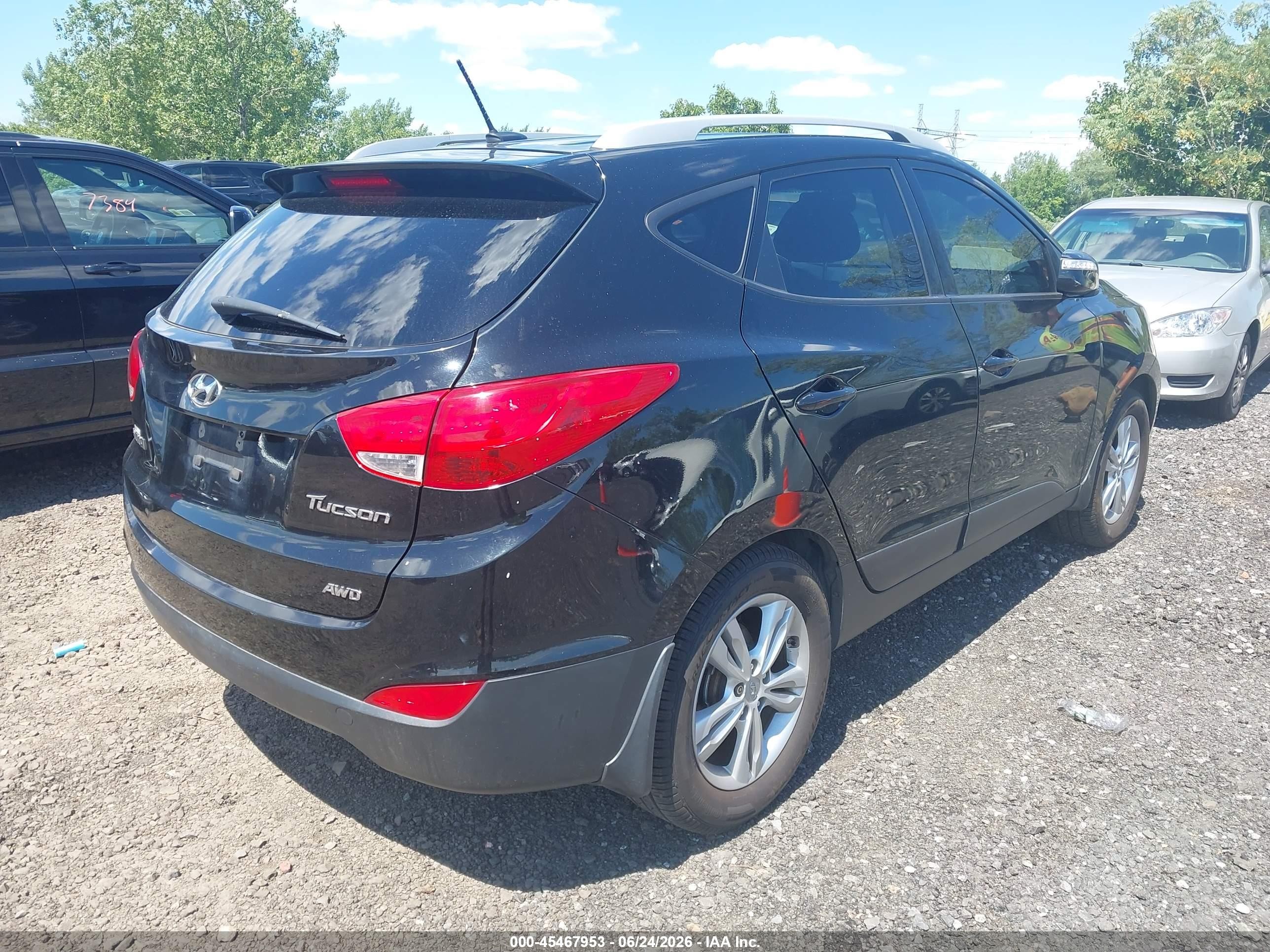 2012 Hyundai Tucson Gls Black vin: KM8JUCAC9CU452203