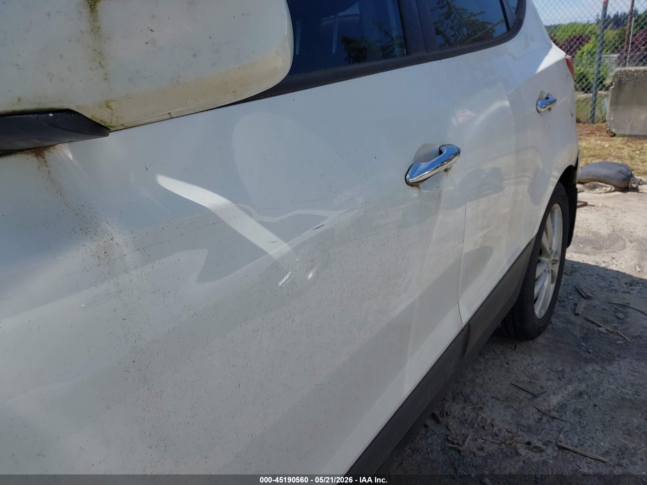 2012 Hyundai Tucson Limited White vin: KM8JUCAC9CU537574